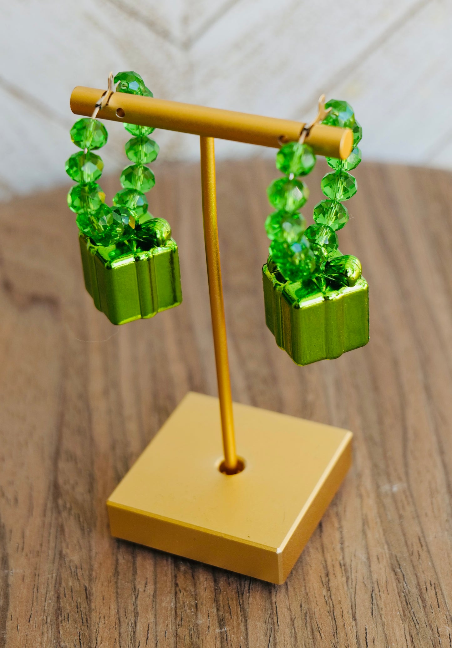 Gift Box Beaded Hoop Earrings
