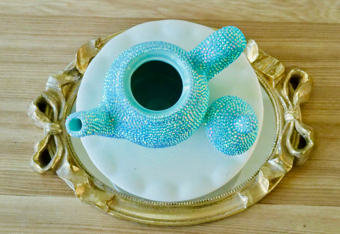 Mini Rhinestone Teapot Decoration