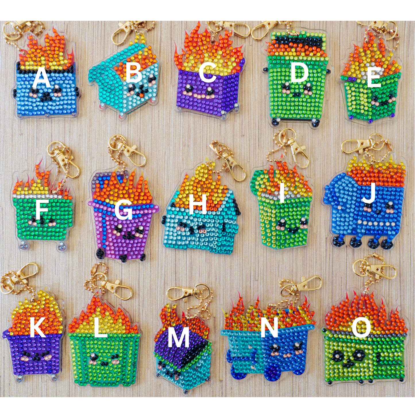 Dumpster Fire Keychains