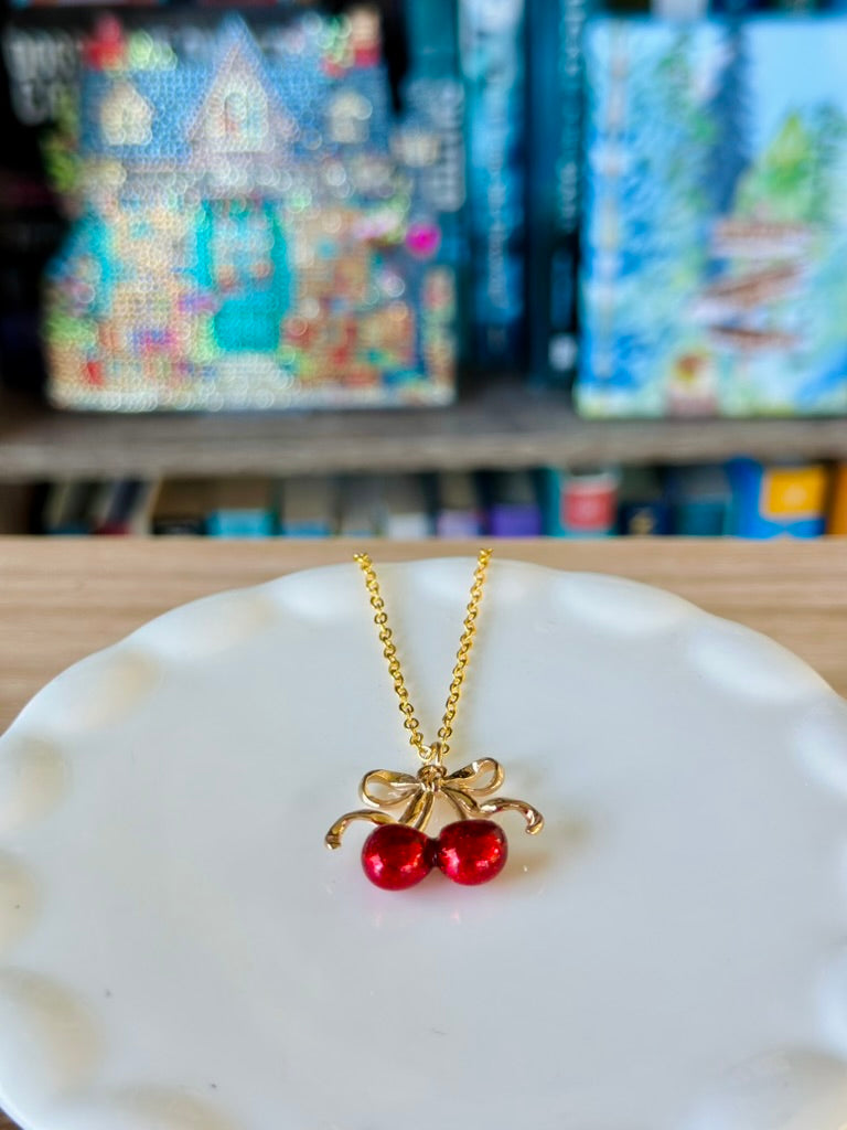 Cherry Bow Necklace