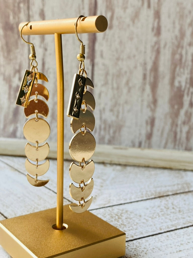Golden Moon Phase Earrings