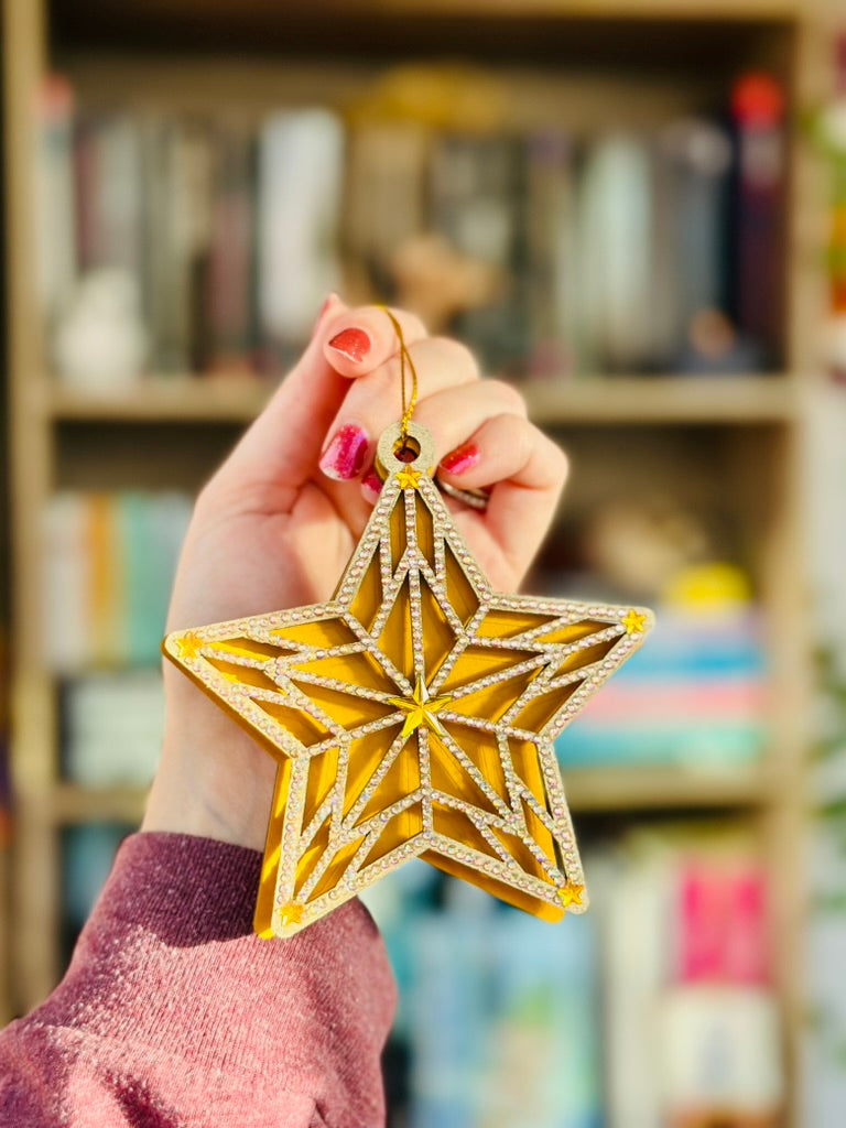 Rhinestone Star Ornament – Sparkly Christmas Tree Decor