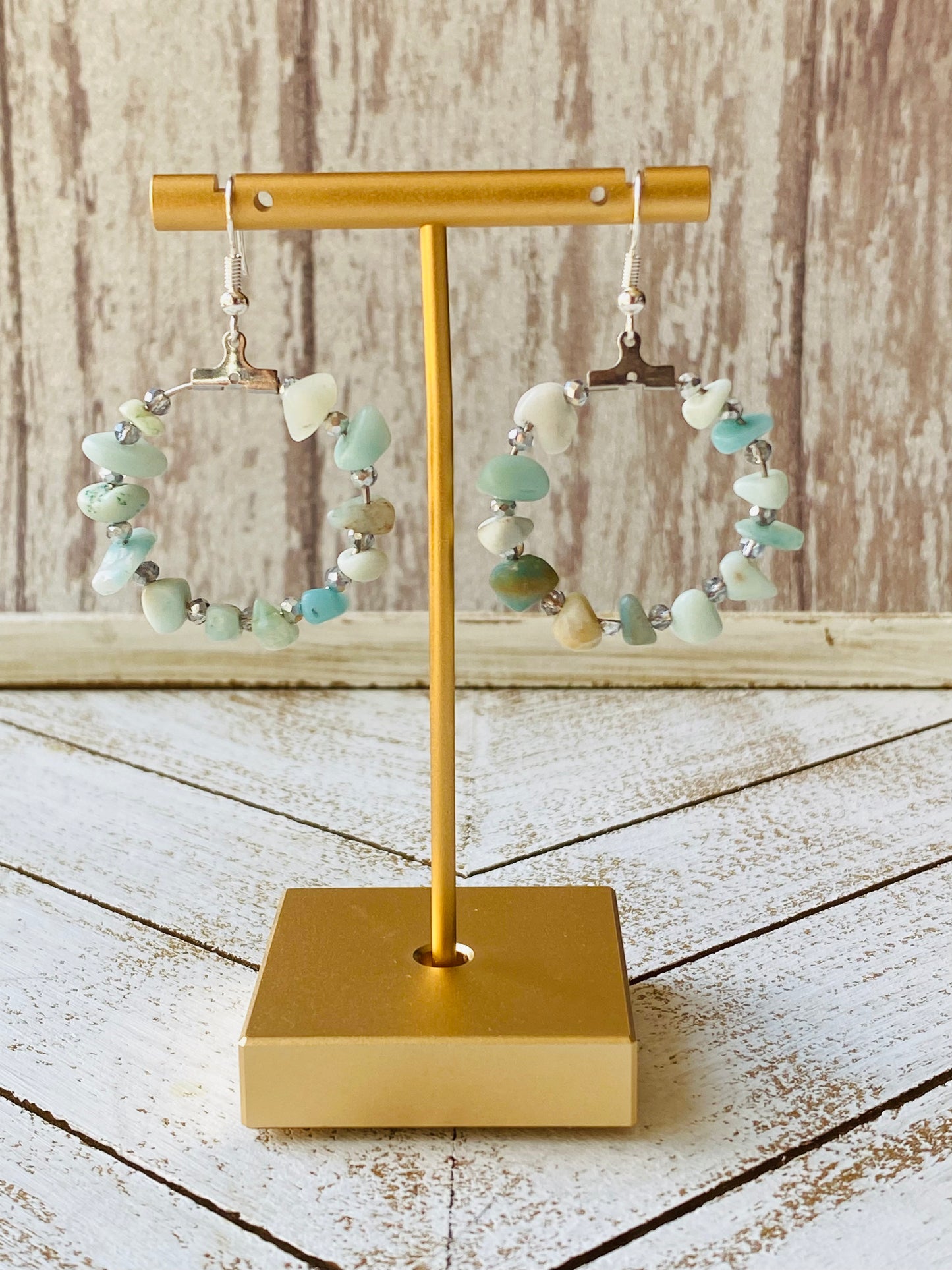Blue Beachside Hoop Earrings