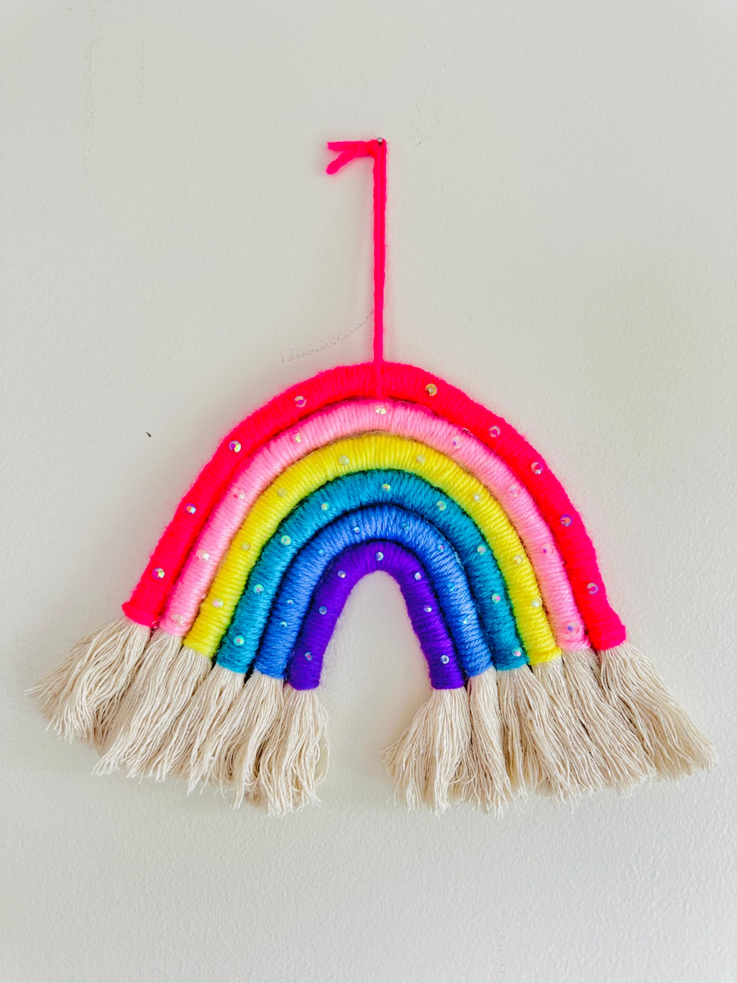 Rainbow Tassel Wall Hanging