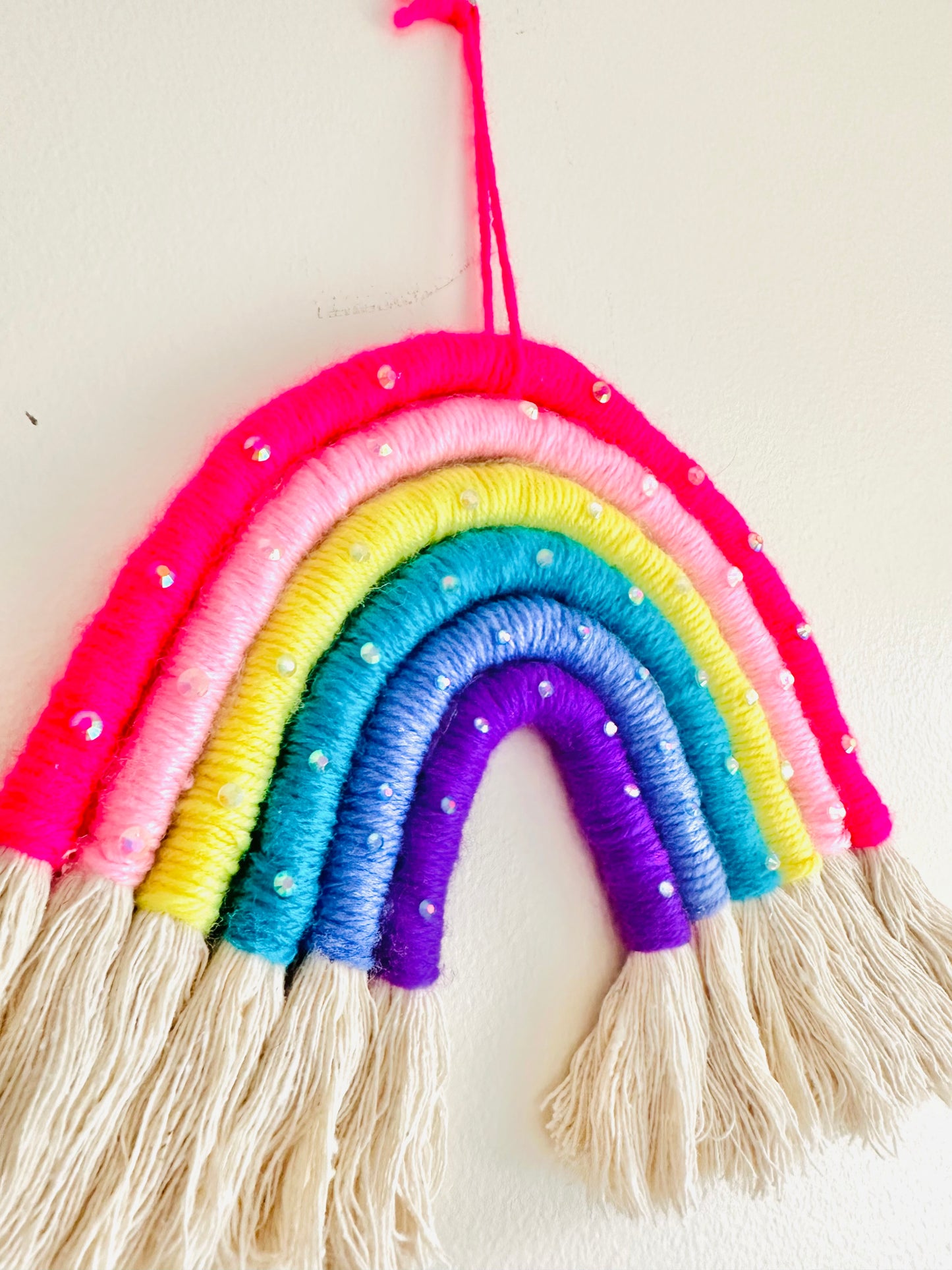 Rainbow Tassel Wall Hanging