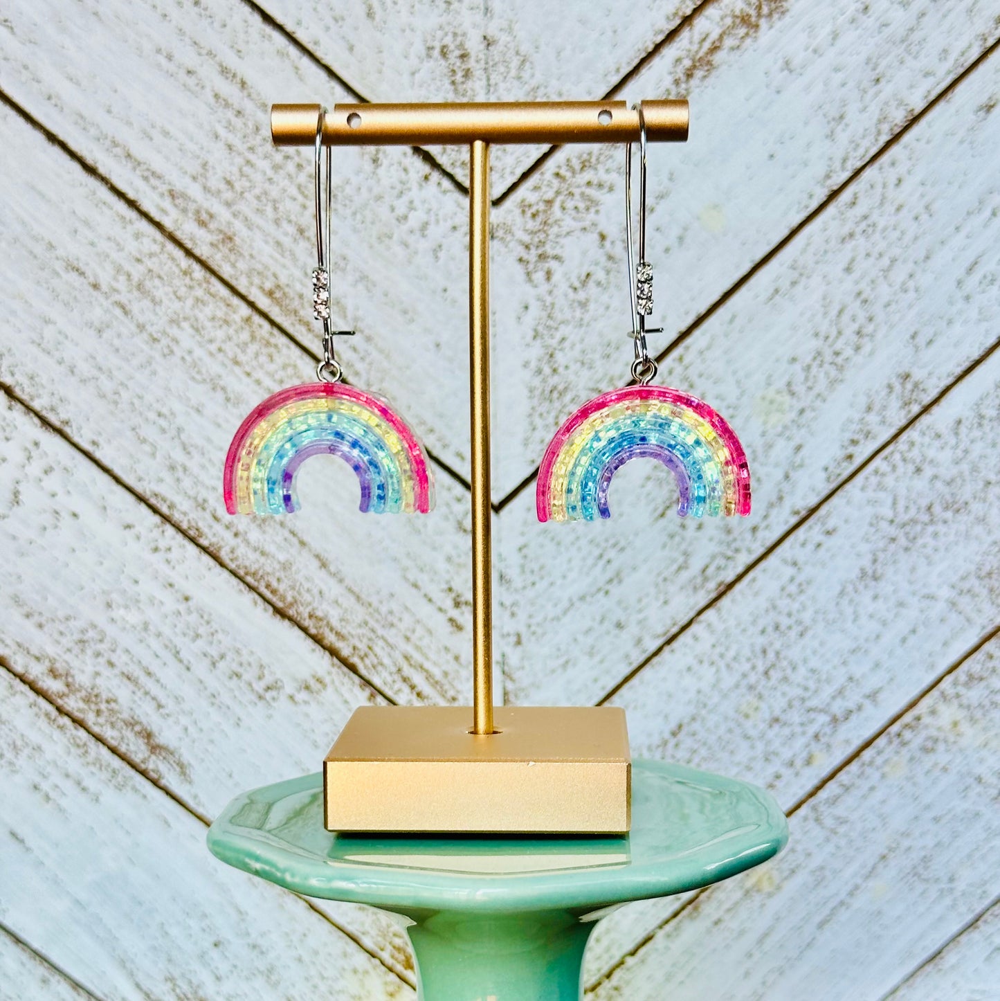 Glitter Rainbow Earrings