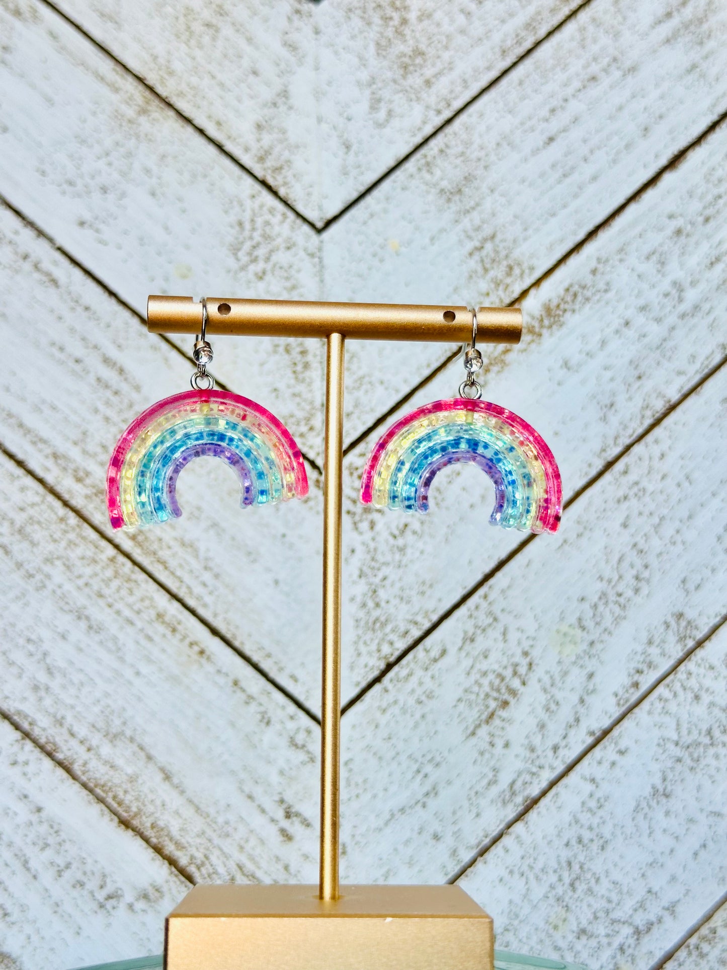 Glitter Rainbow Earrings