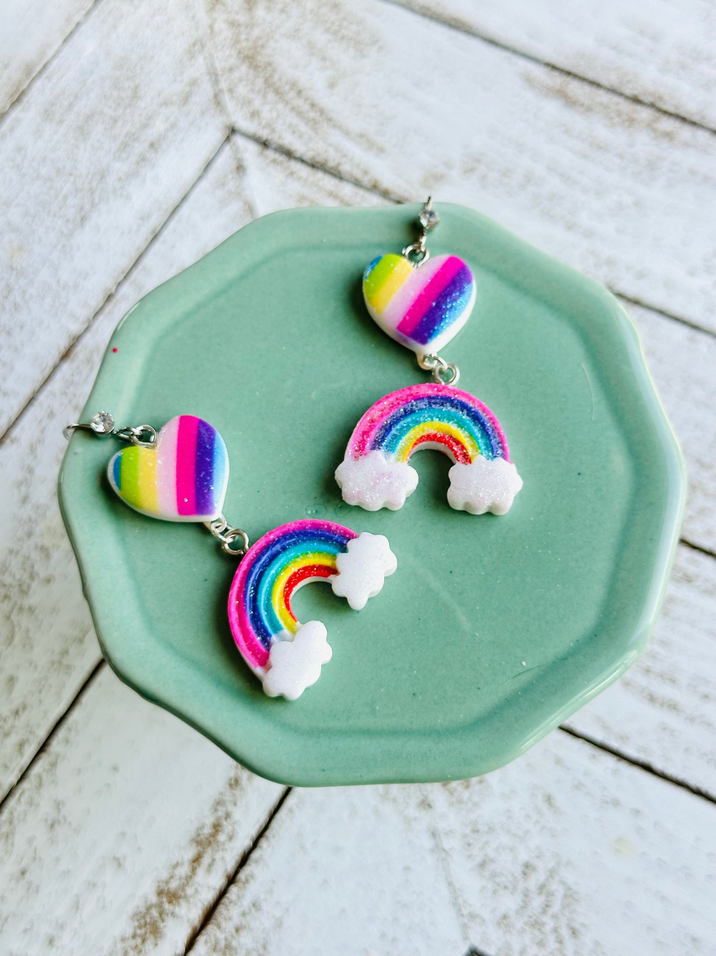 Rainbow Heart Pride Earrings