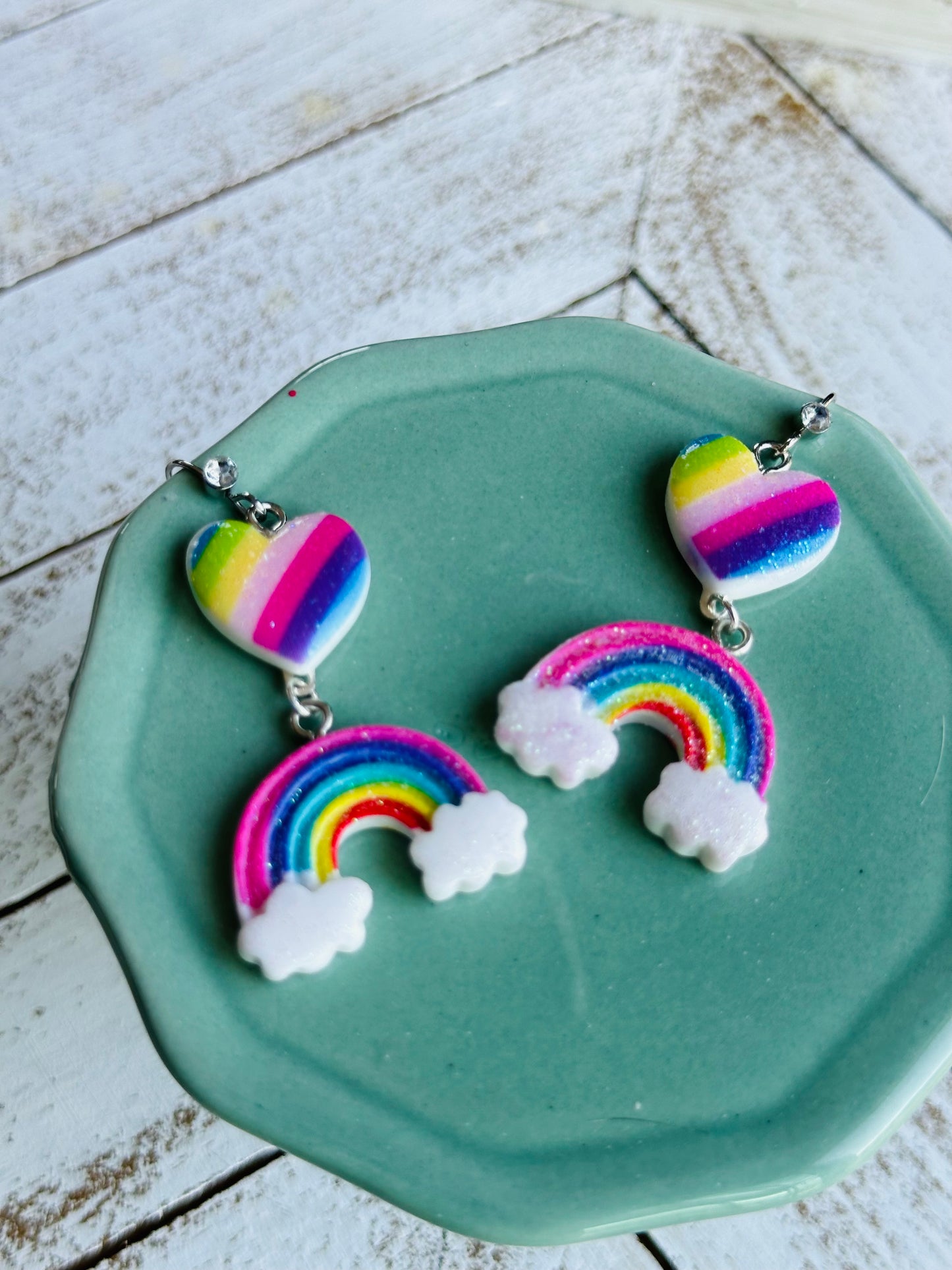 Rainbow Heart Pride Earrings