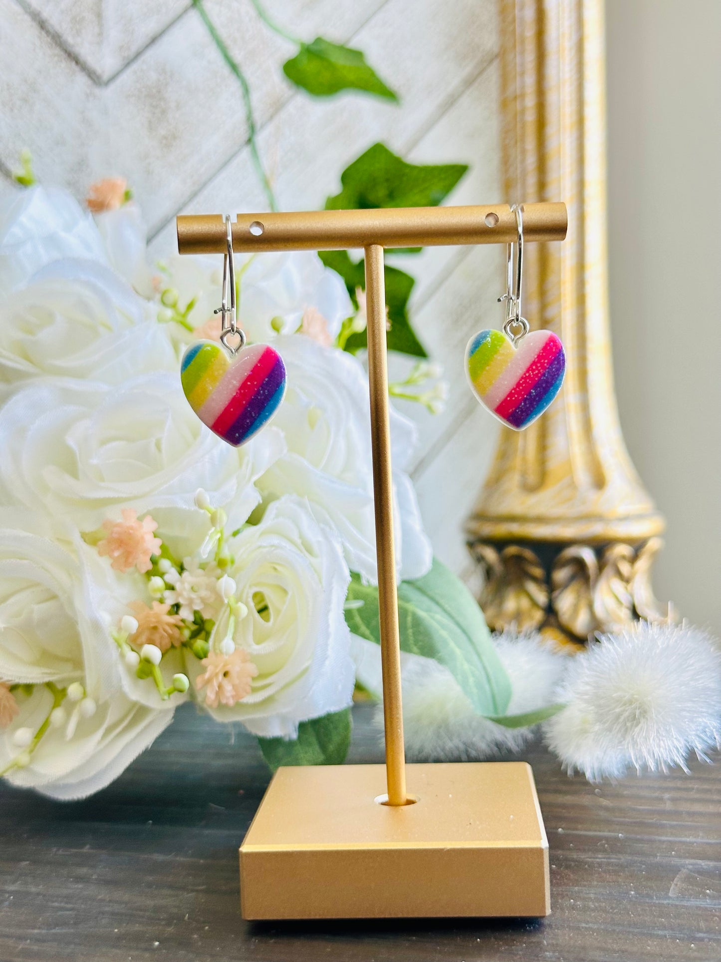 Rainbow Heart Earrings