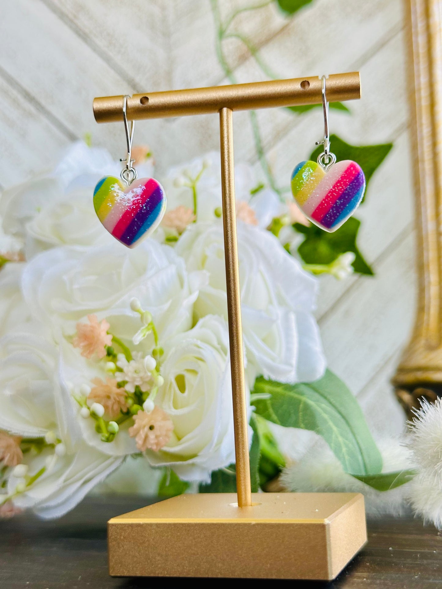 Rainbow Heart Earrings