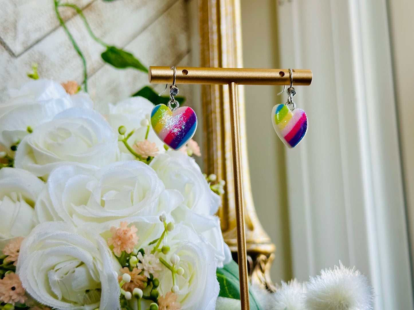 Rainbow Heart Earrings
