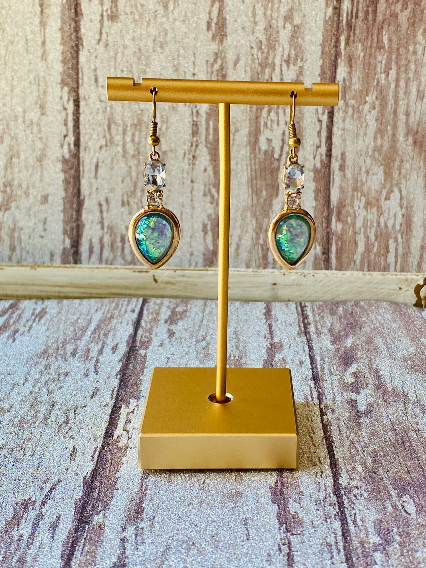 Open Teardrop Gemstone Earrings