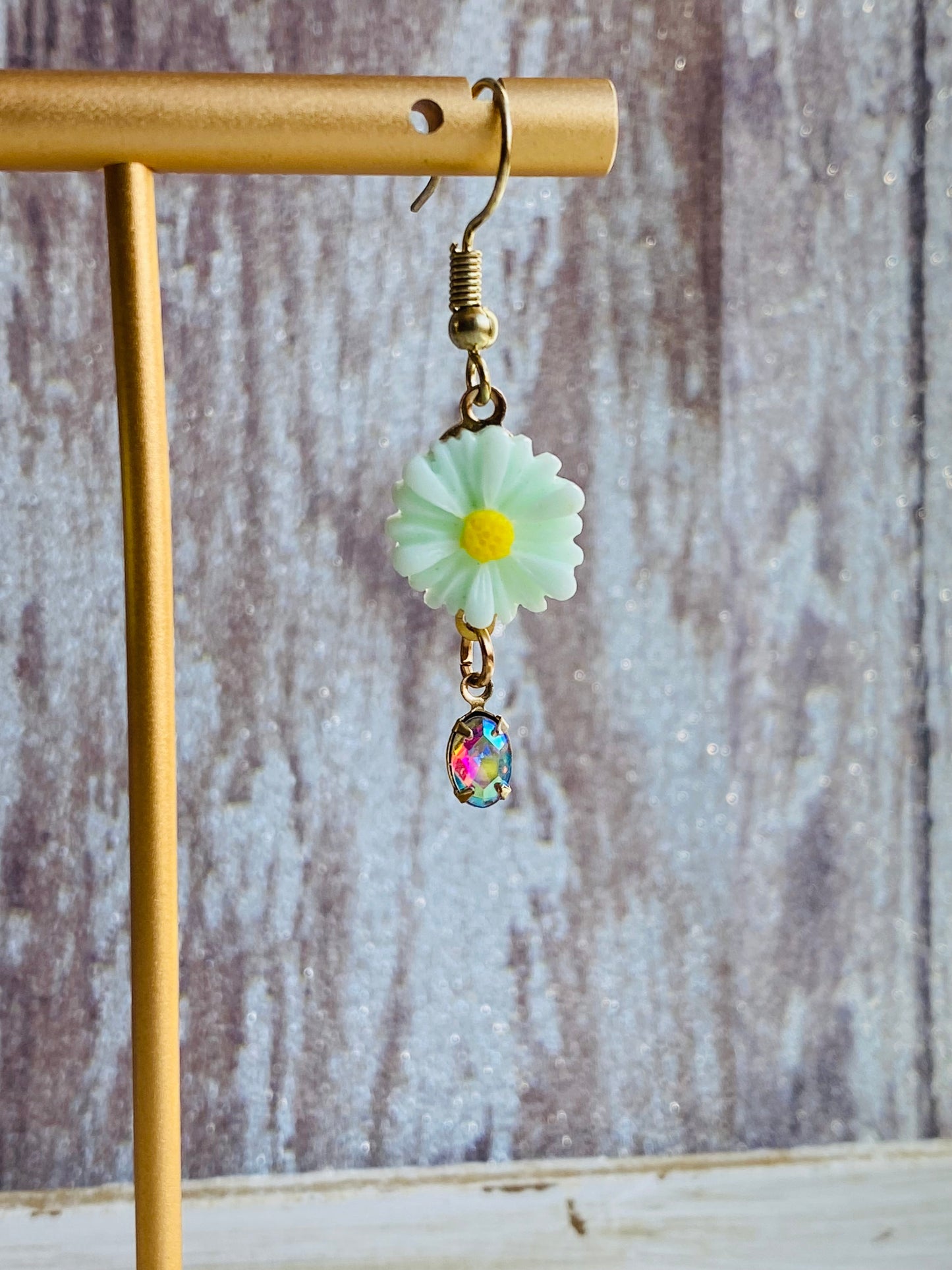 Golden Daisy Droplet Earrings