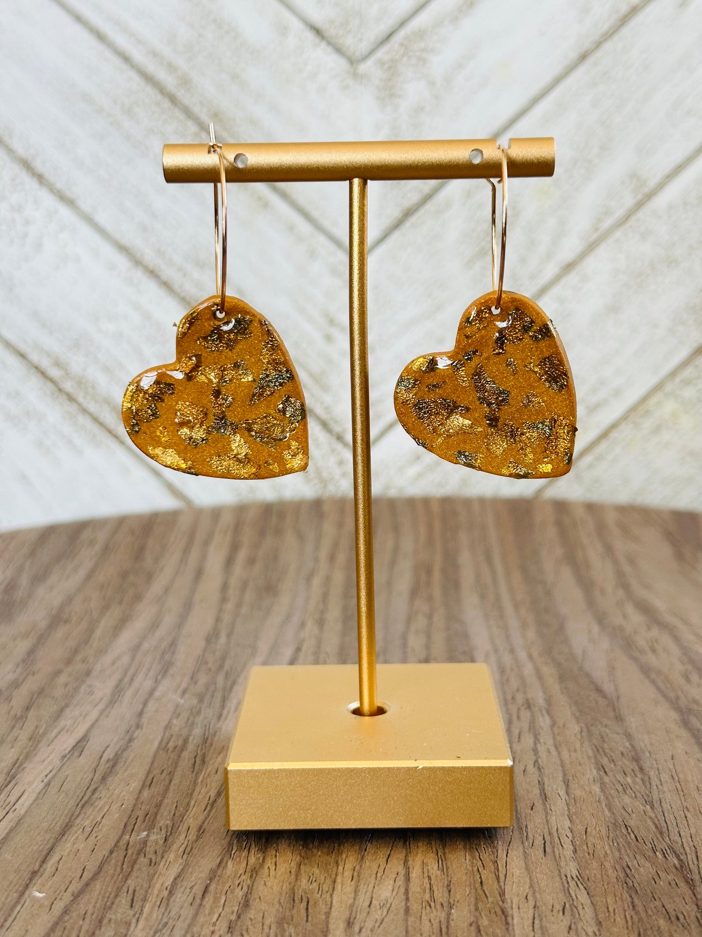 Golden Heart Hoop Earrings