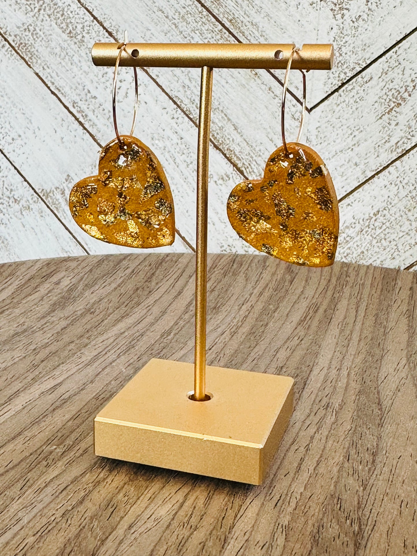 Golden Heart Hoop Earrings