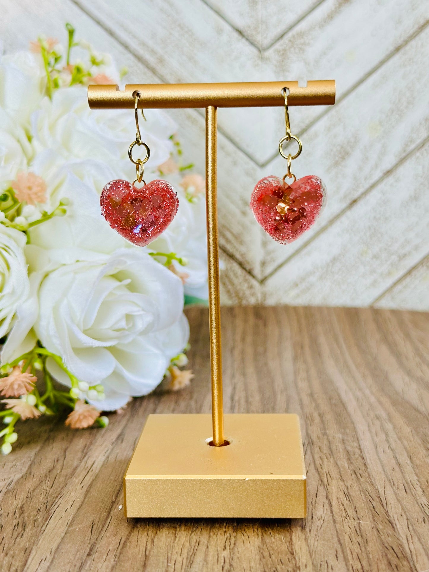 Glitter Heart Earrings