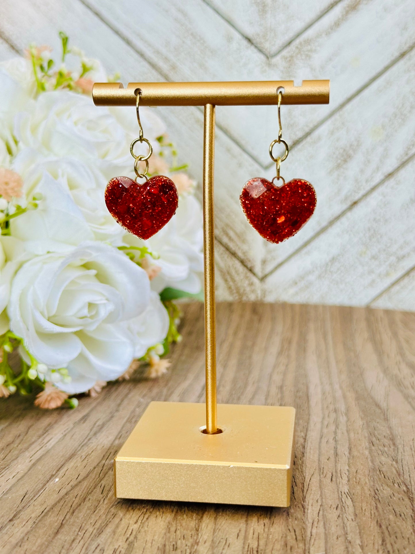 Glitter Heart Earrings