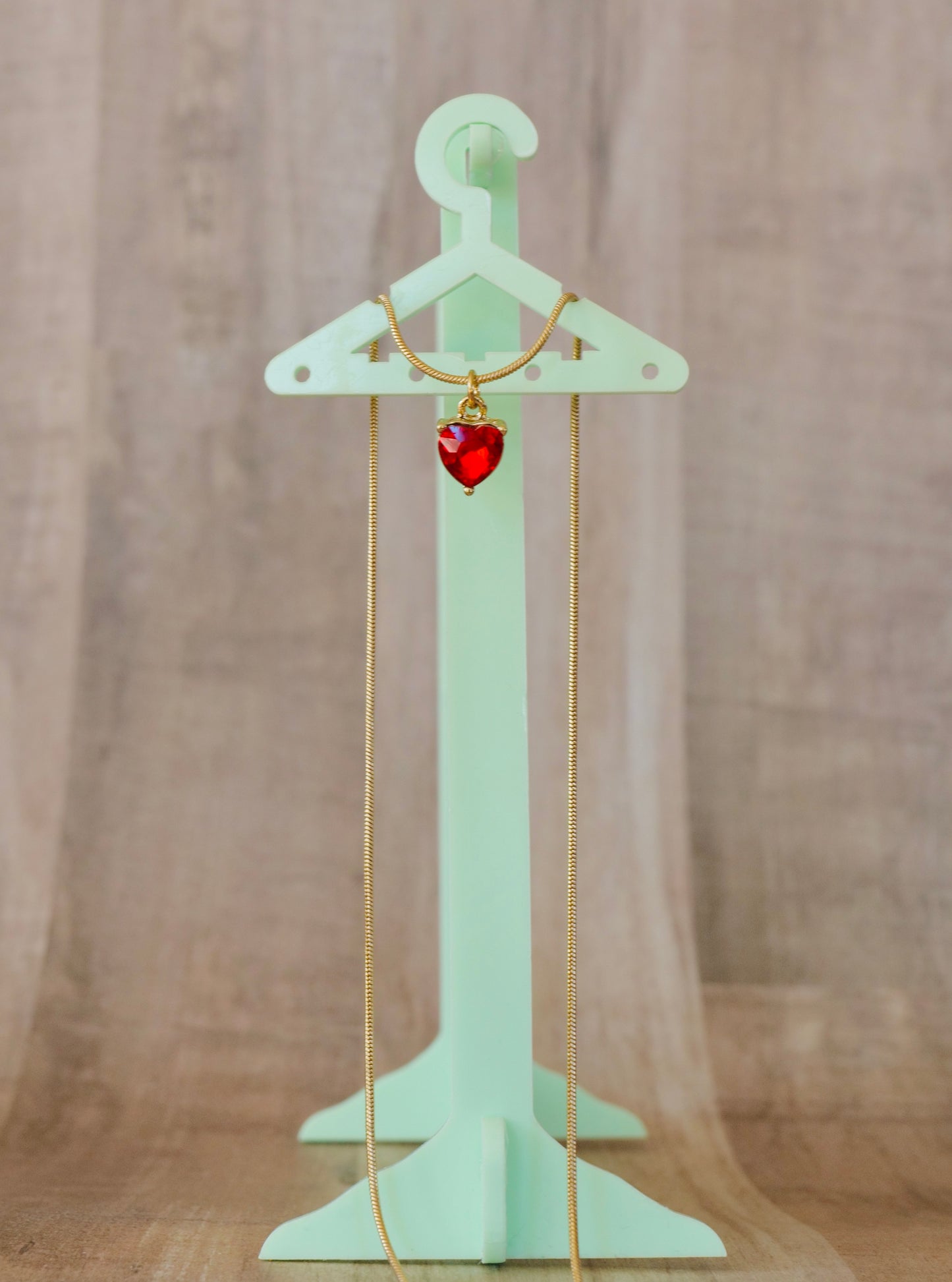 Ruby Red Heart Necklace