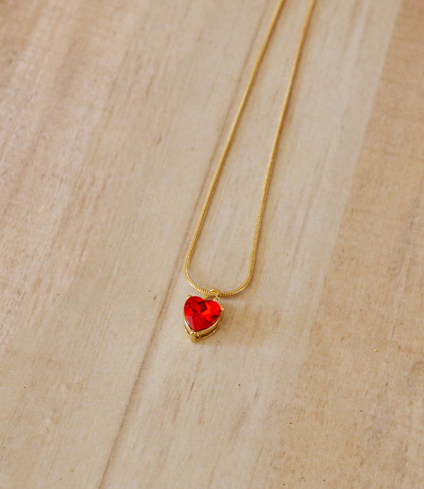 Ruby Red Heart Necklace