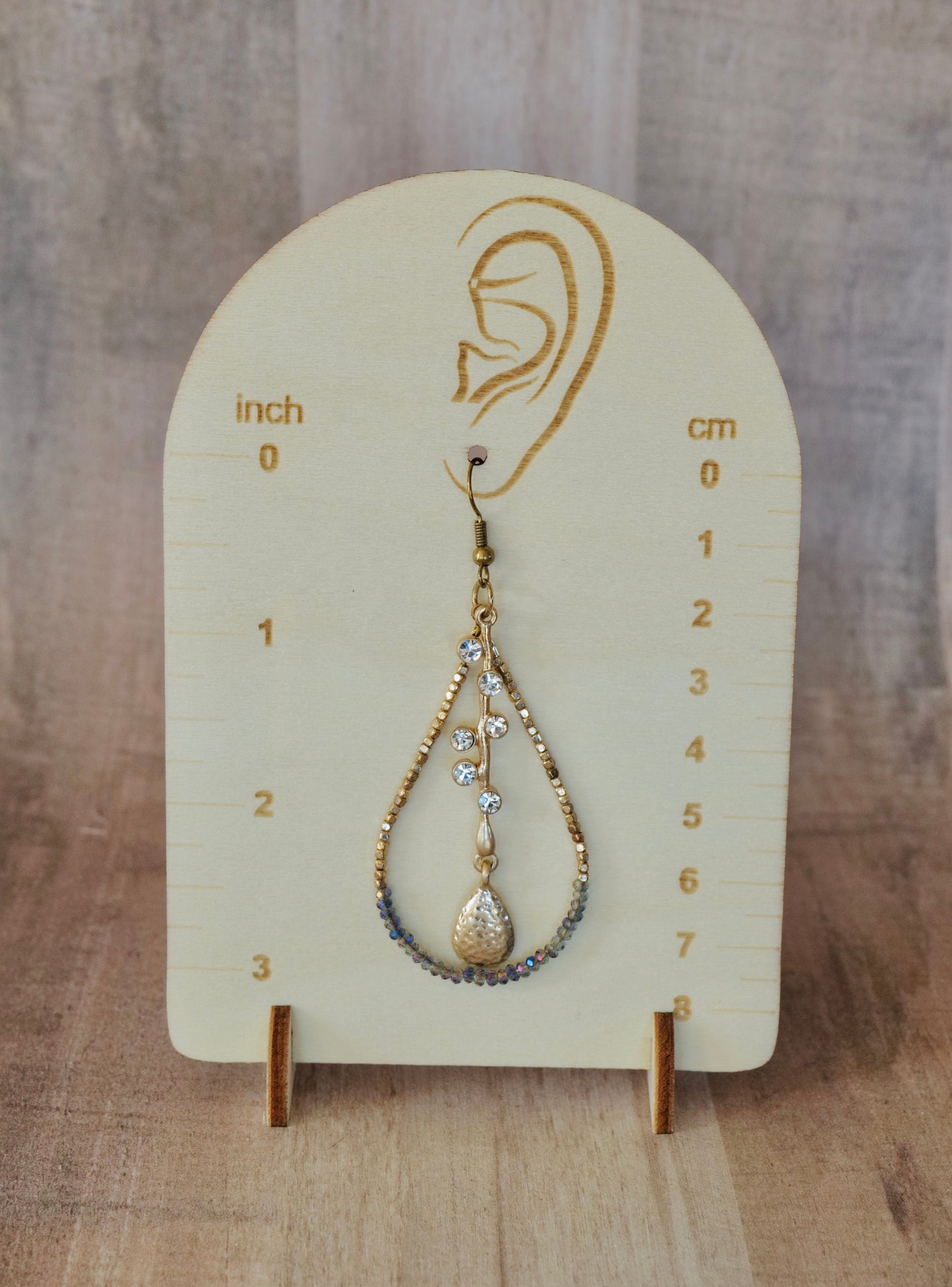 Purple Gold Teardrop Hoop Earrings