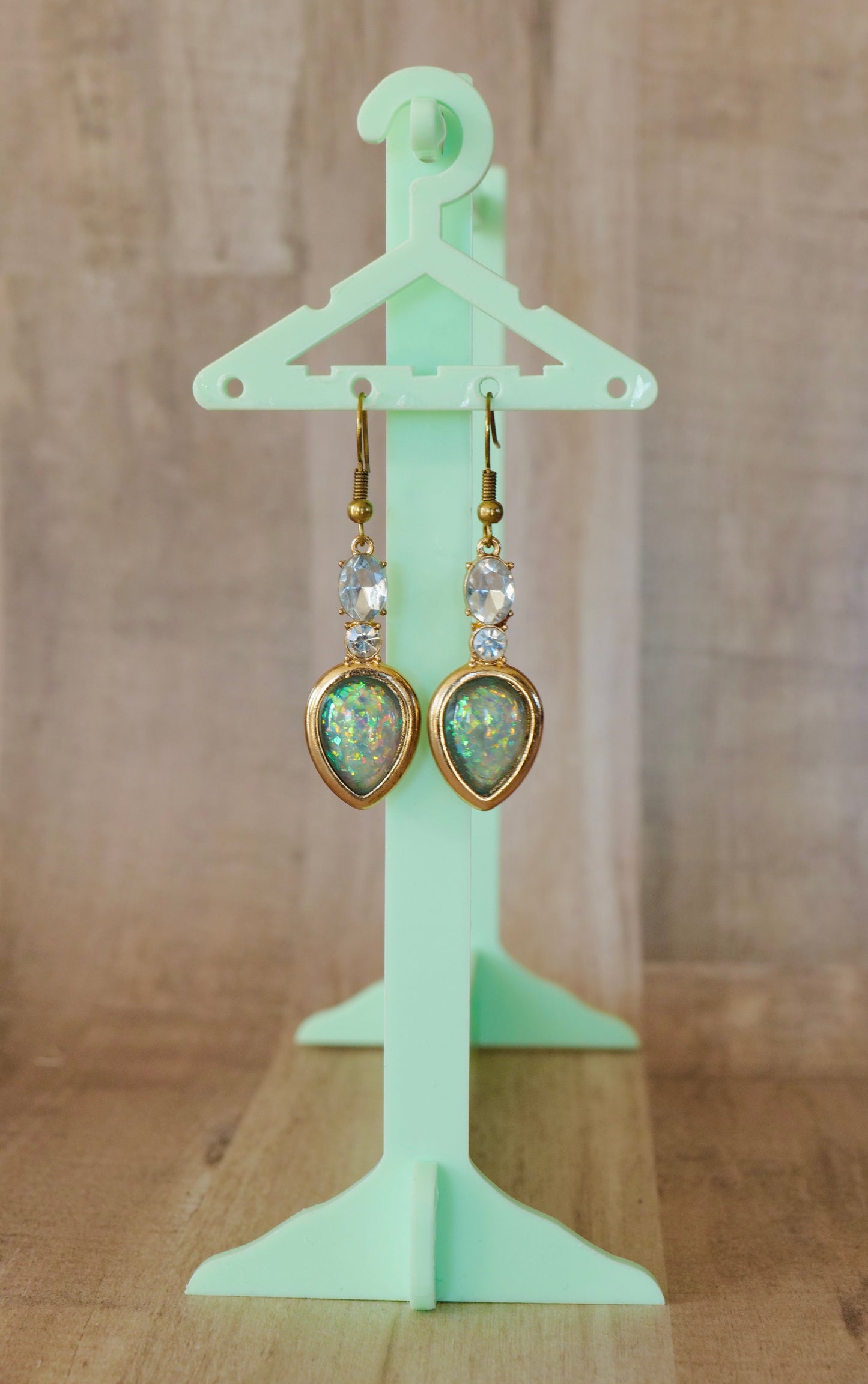 Open Teardrop Gemstone Earrings