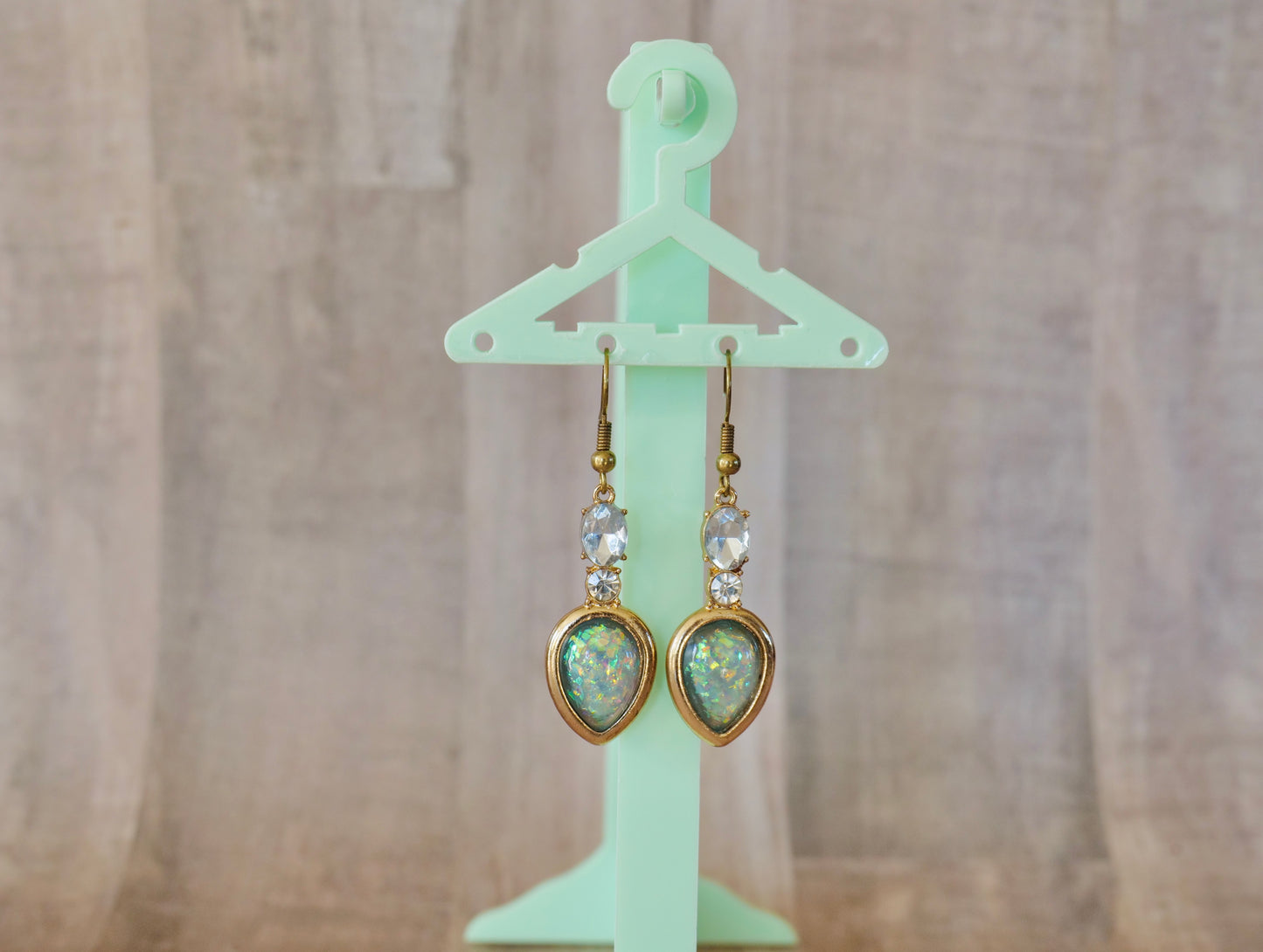 Open Teardrop Gemstone Earrings