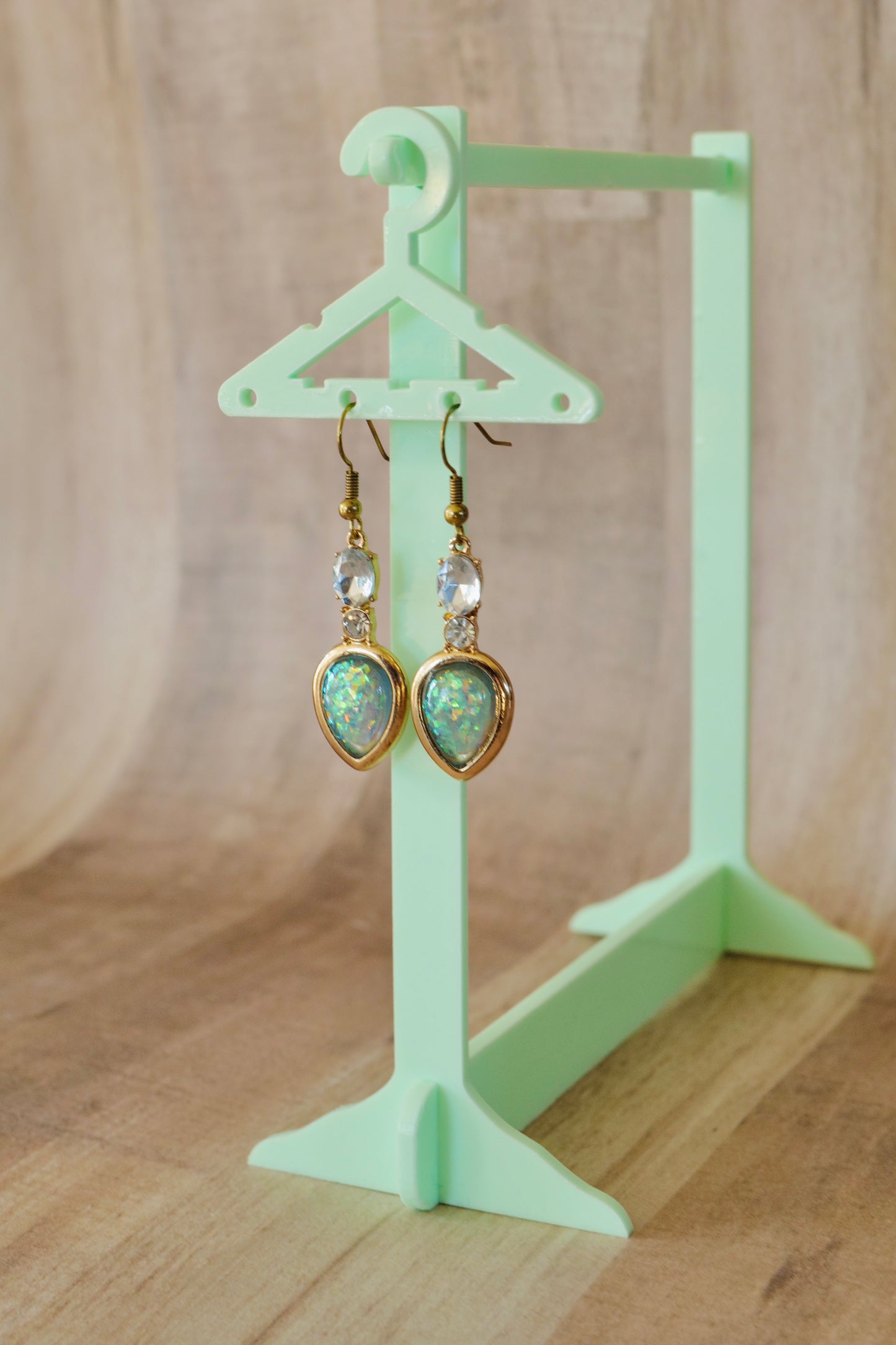 Open Teardrop Gemstone Earrings