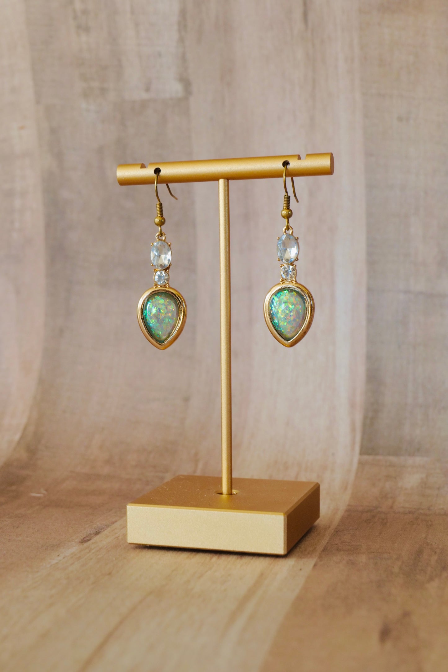 Open Teardrop Gemstone Earrings