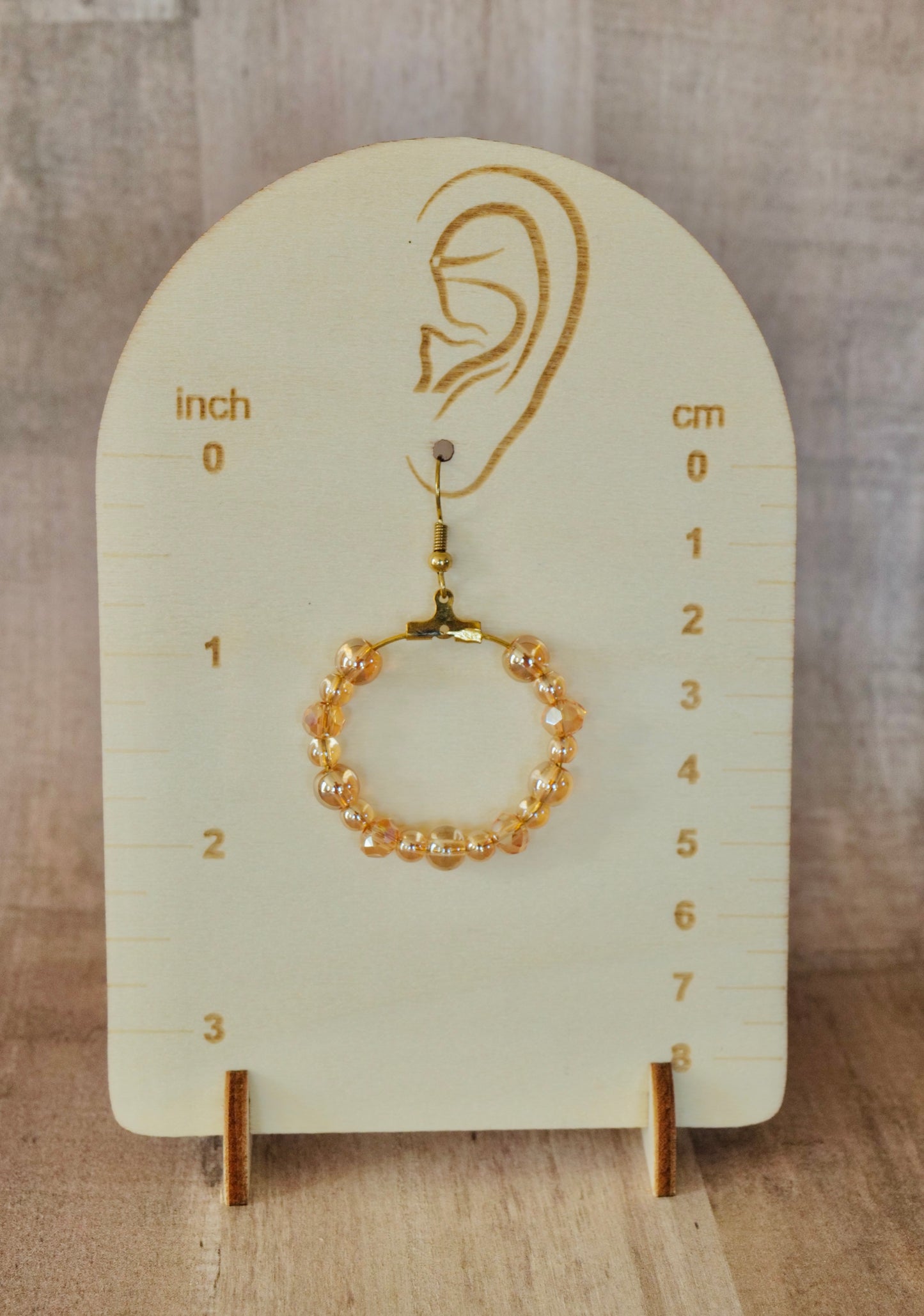 Peach Beaded Hoop Earrings