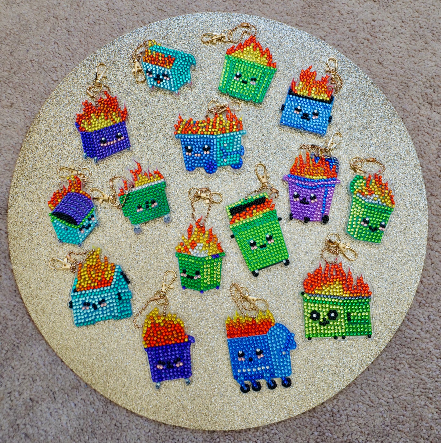 Dumpster Fire Keychains