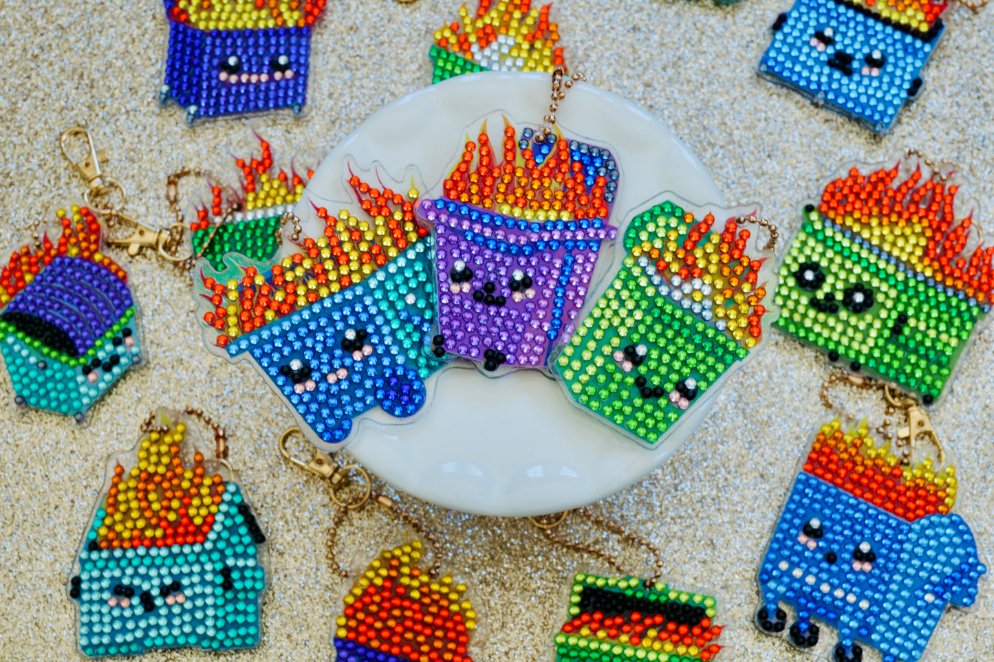 Dumpster Fire Keychains
