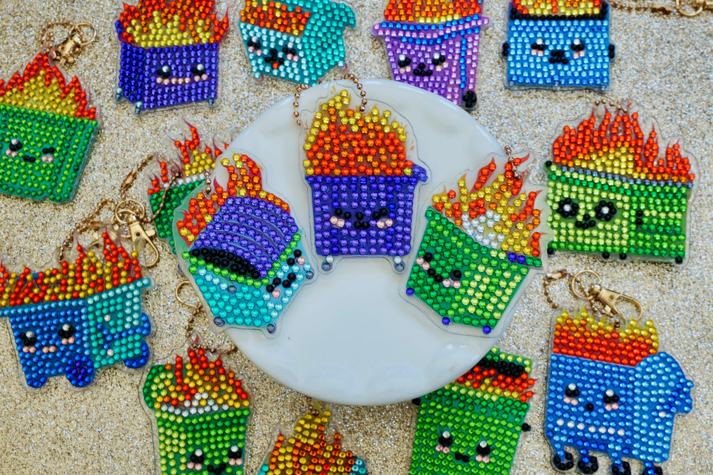 Dumpster Fire Keychains
