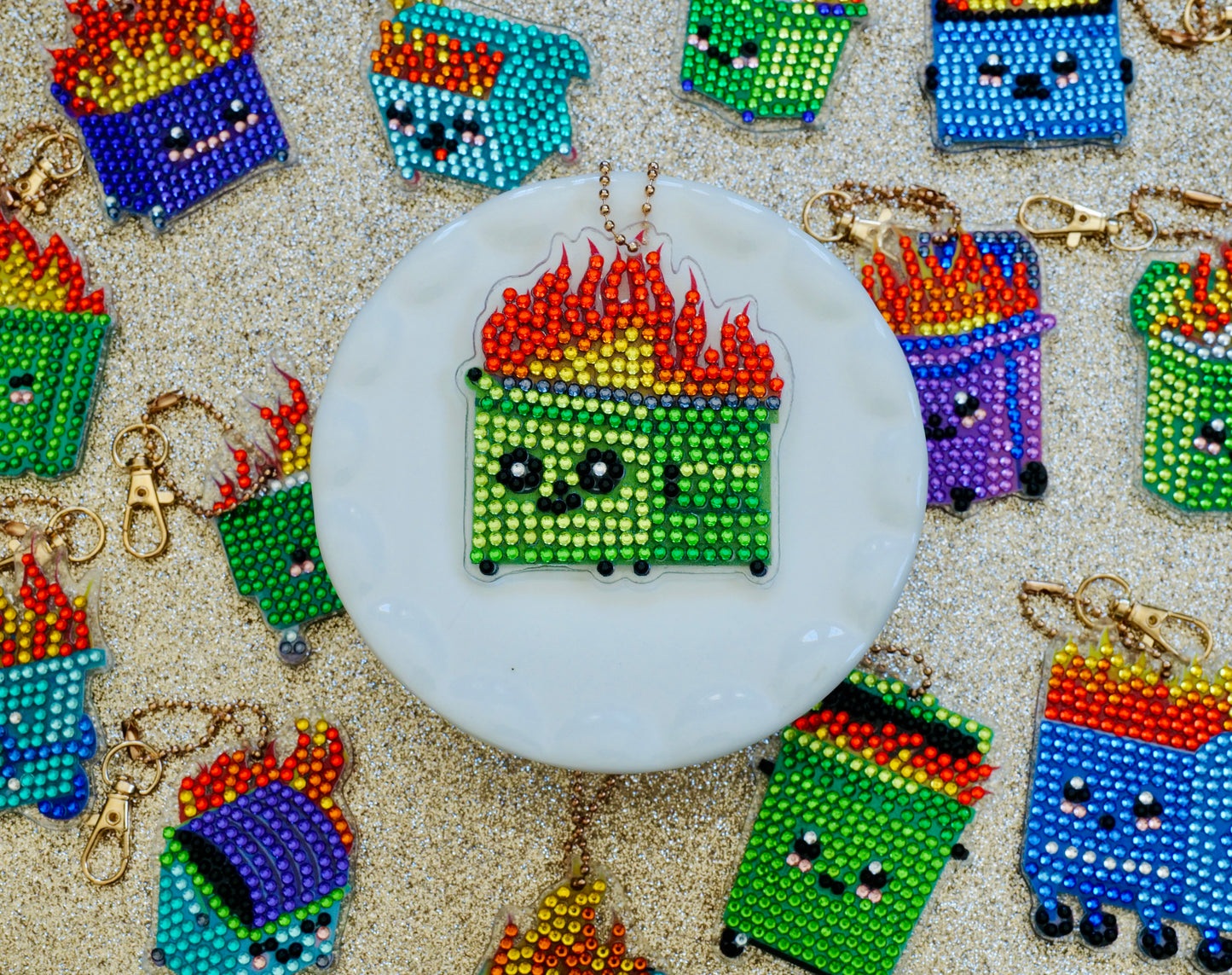 Dumpster Fire Keychains