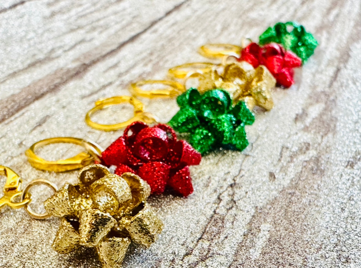 Holiday Glitter Bow Earrings
