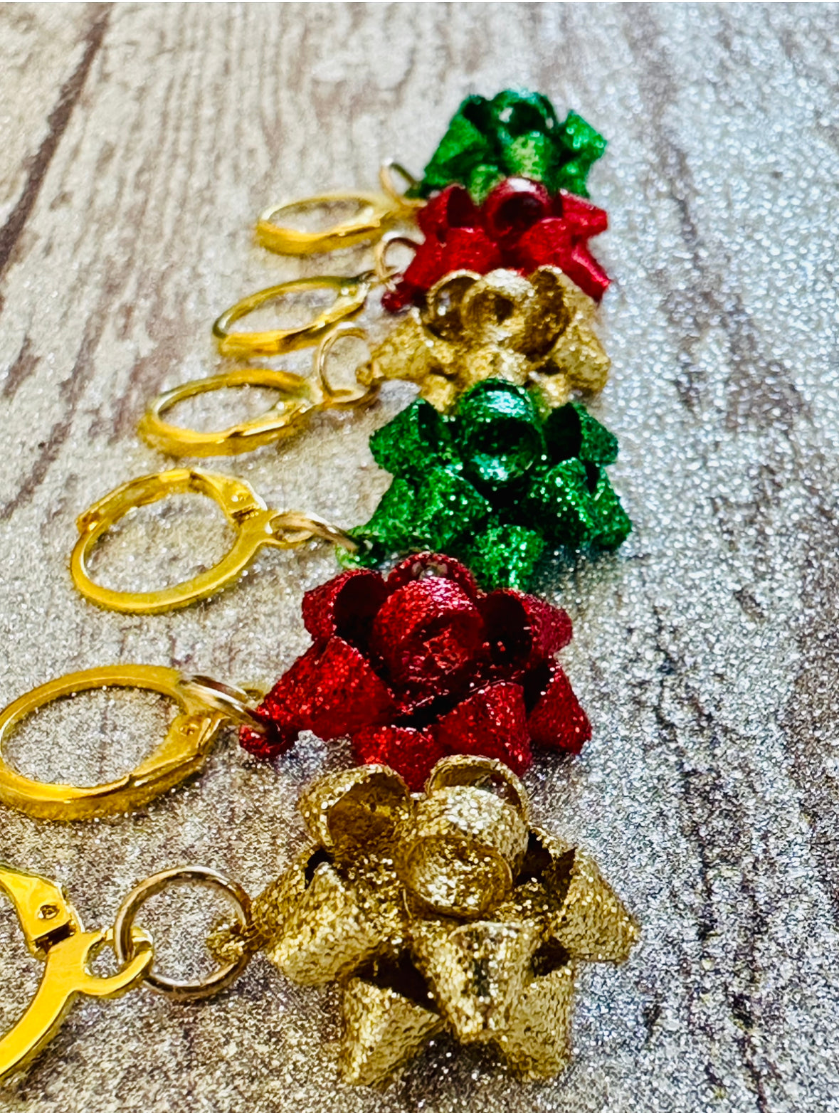 Holiday Glitter Bow Earrings