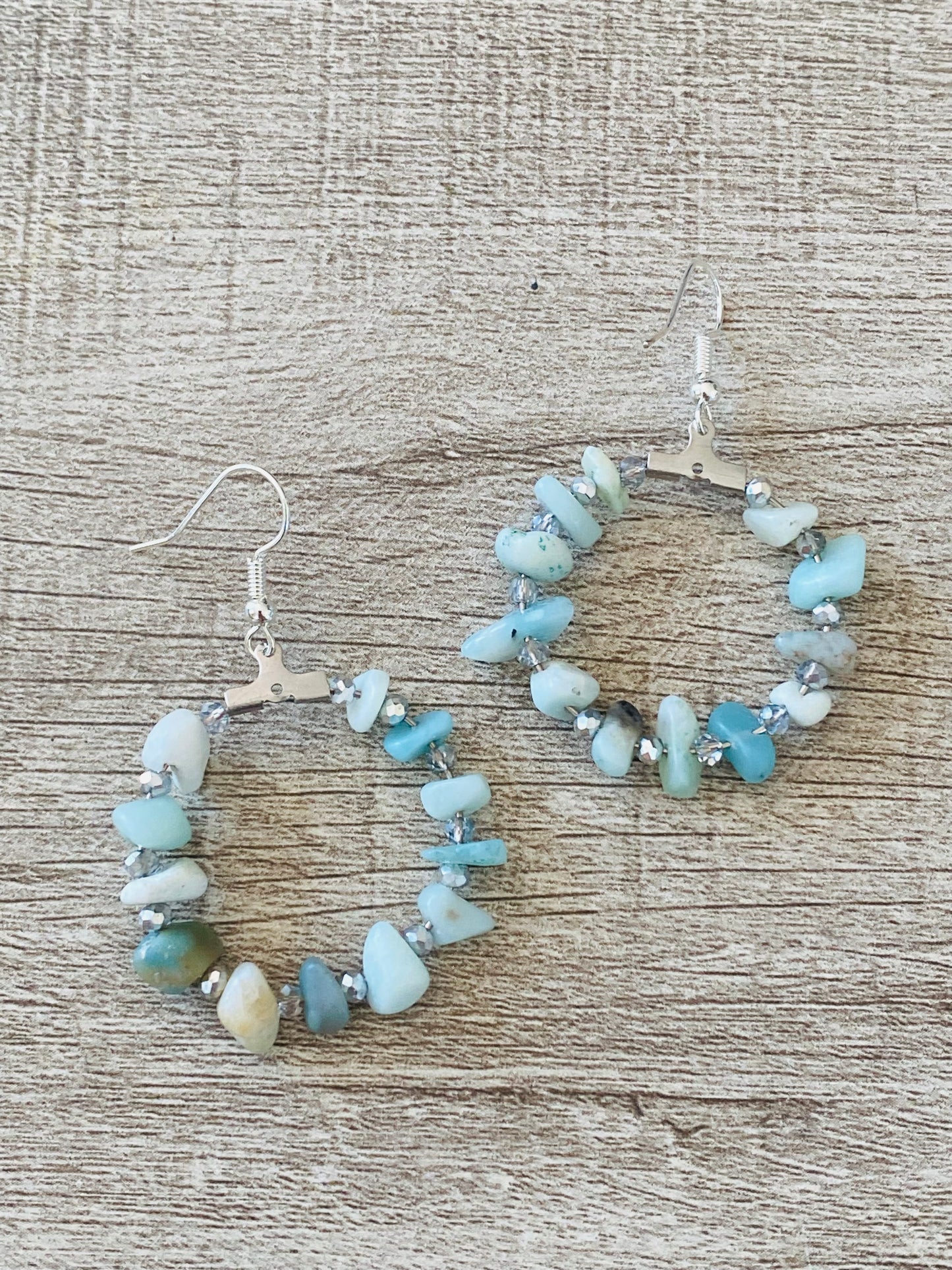Blue Beachside Hoop Earrings