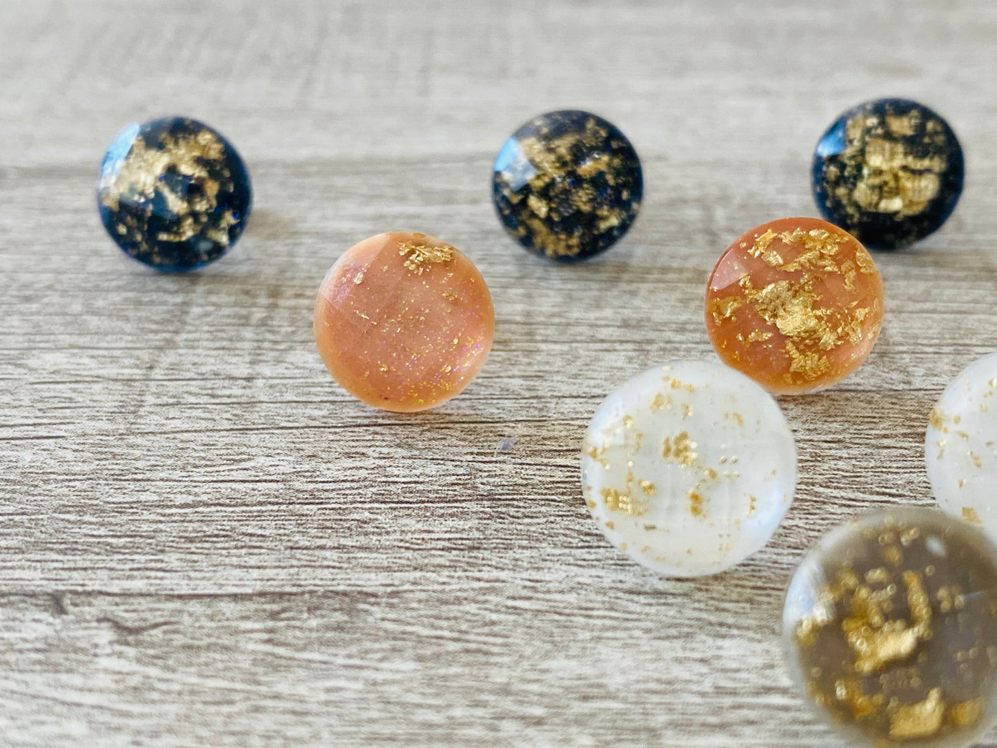 Gold Flecked Stud Earrings