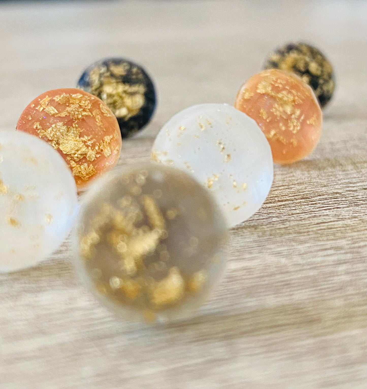 Gold Flecked Stud Earrings