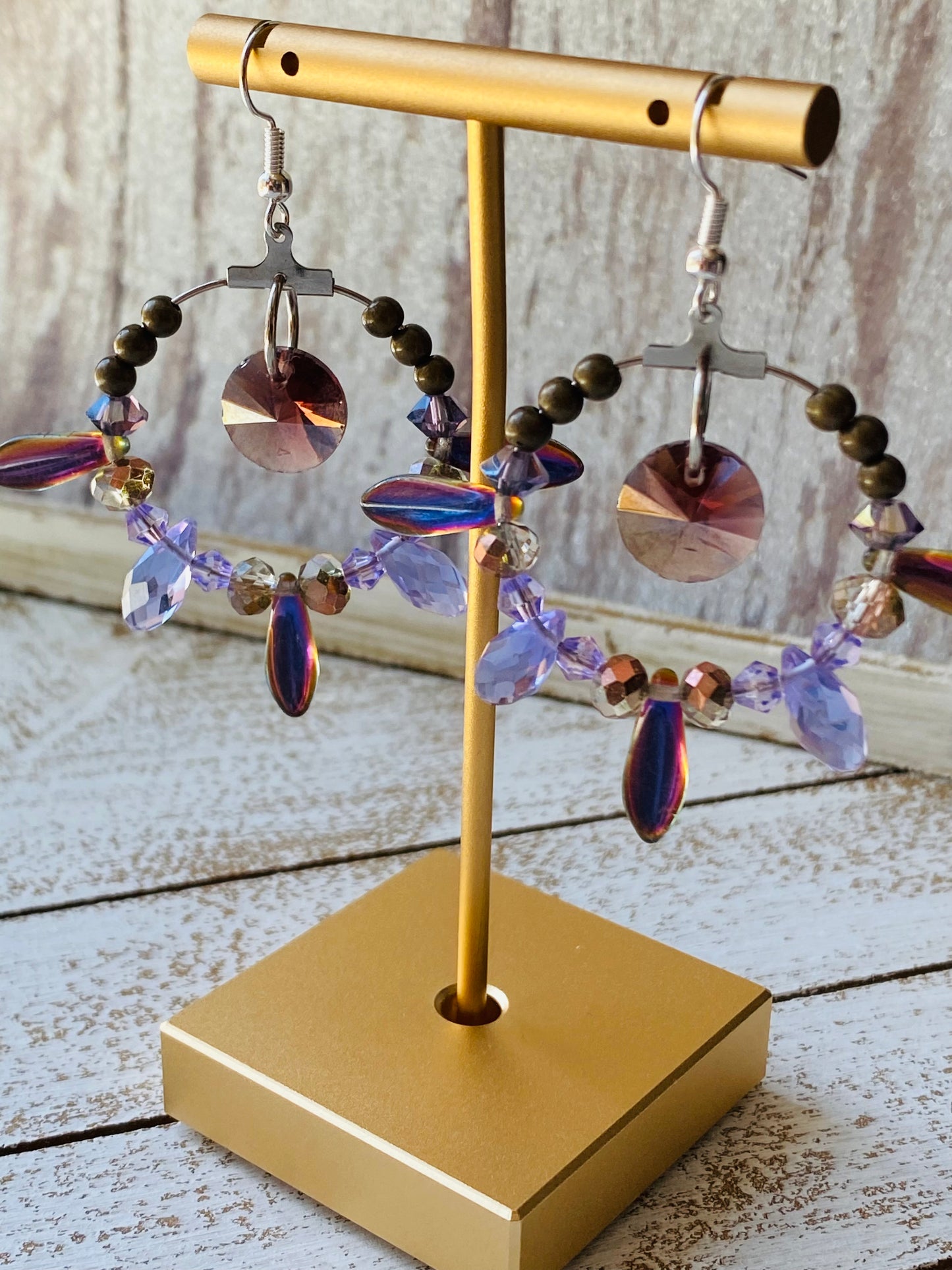 Amethyst Jaded Hoops