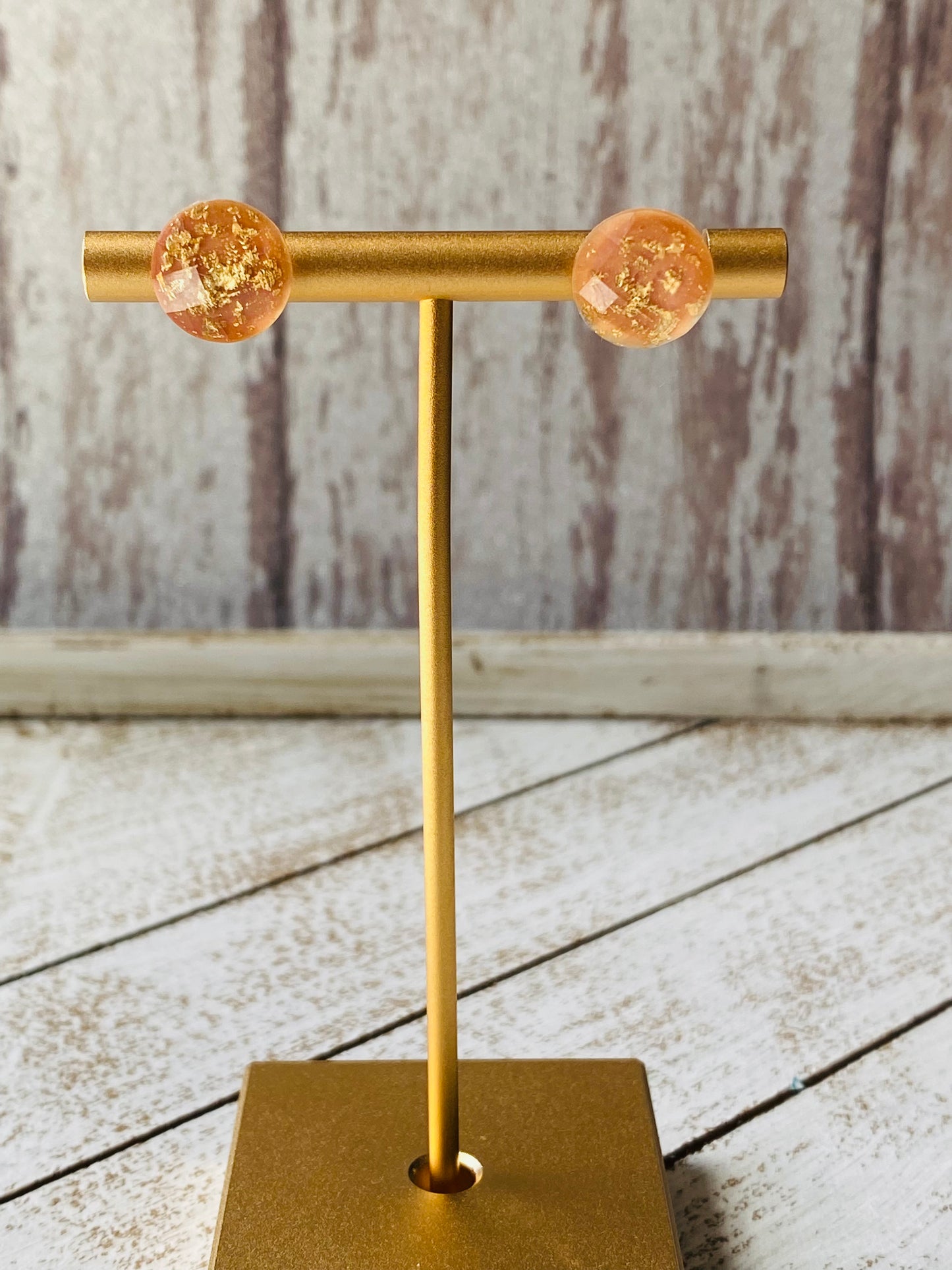 Gold Flecked Stud Earrings