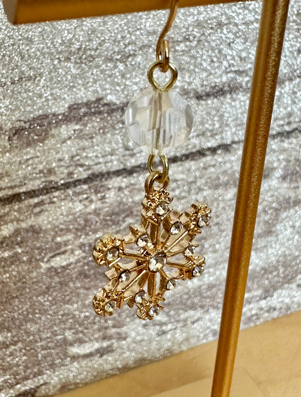 Golden Snowflake Earrings