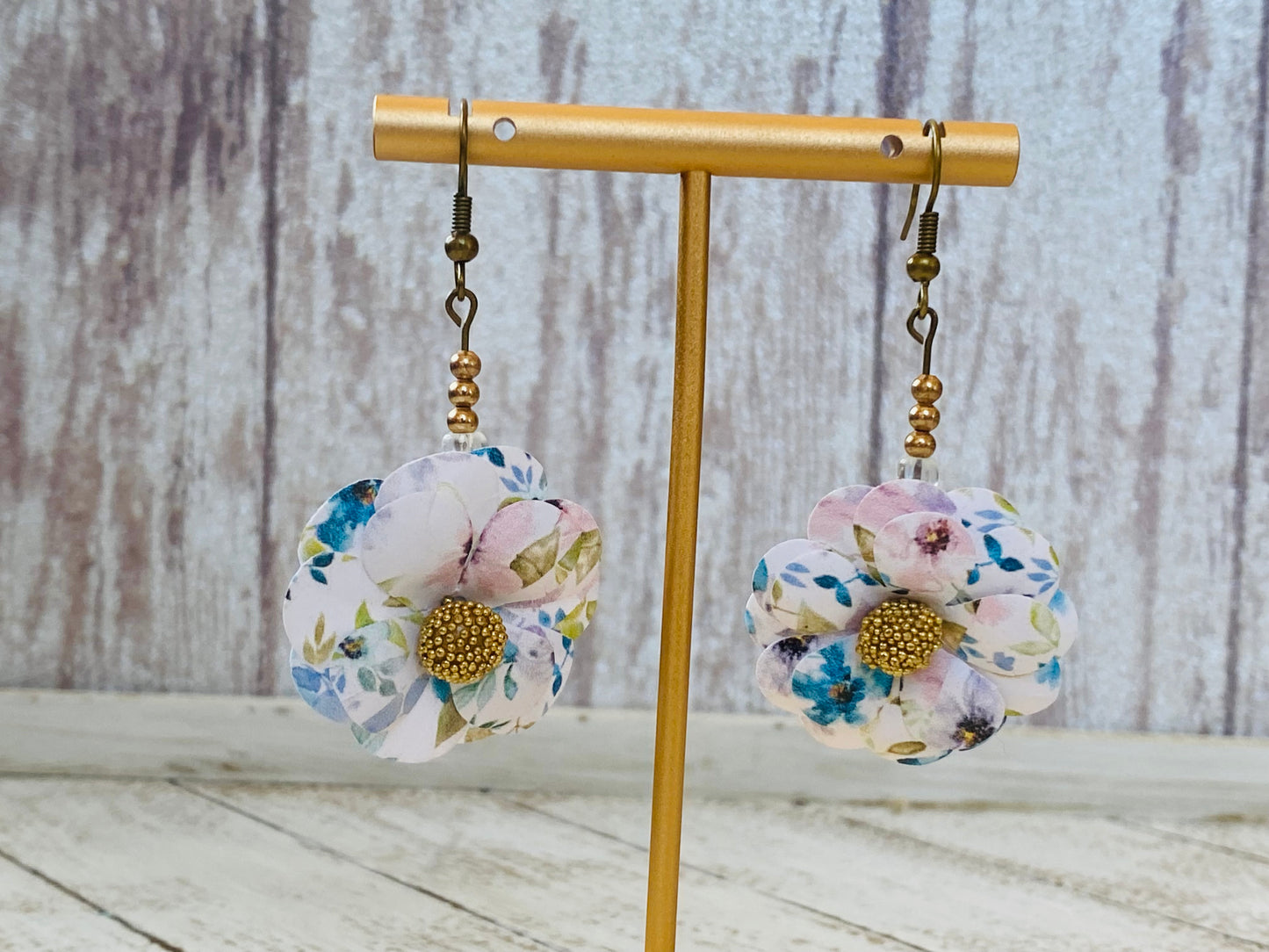 Multicolor Origami Flower Earrings