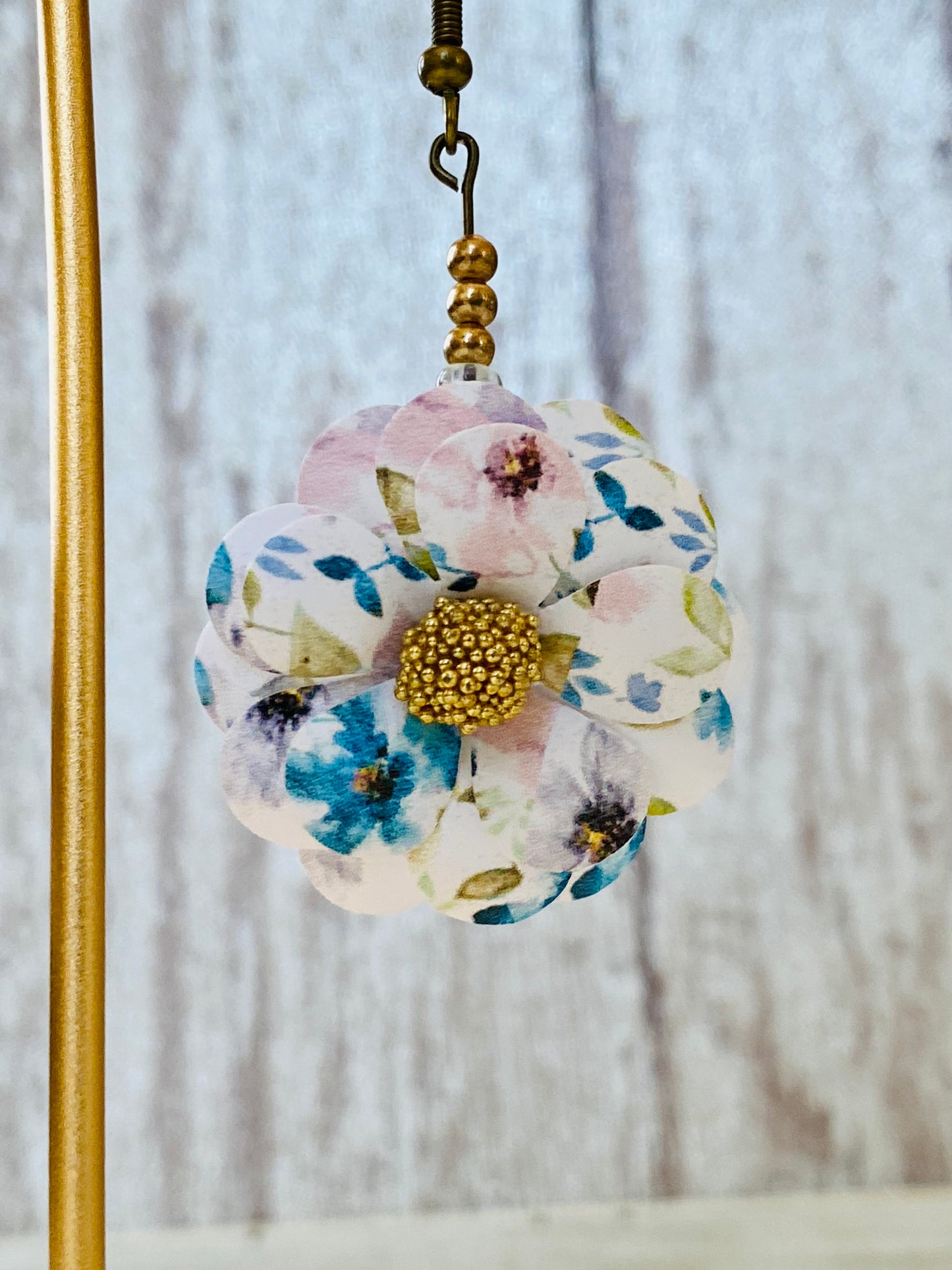 Multicolor Origami Flower Earrings