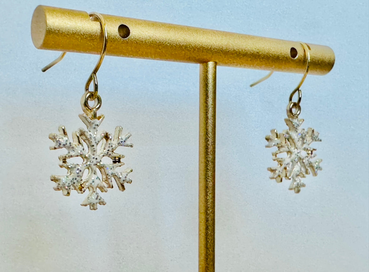 White Winter Earrings