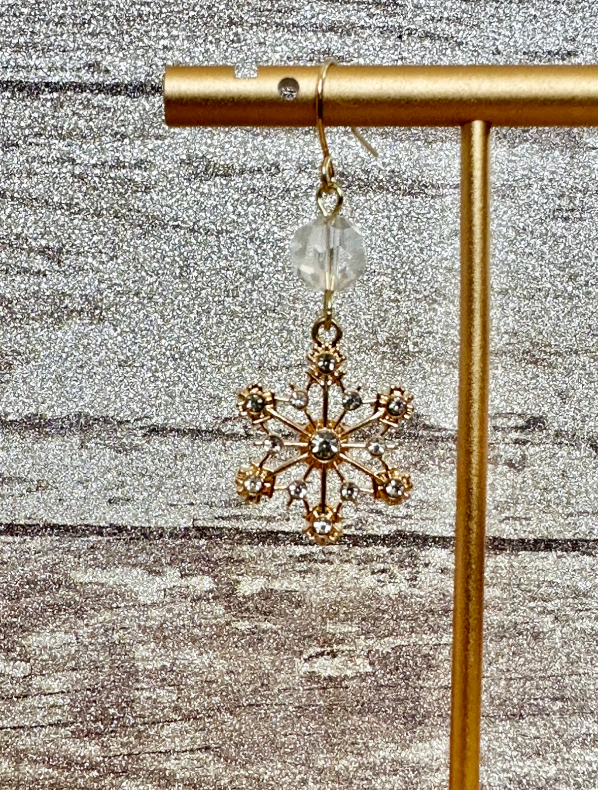 Golden Snowflake Earrings