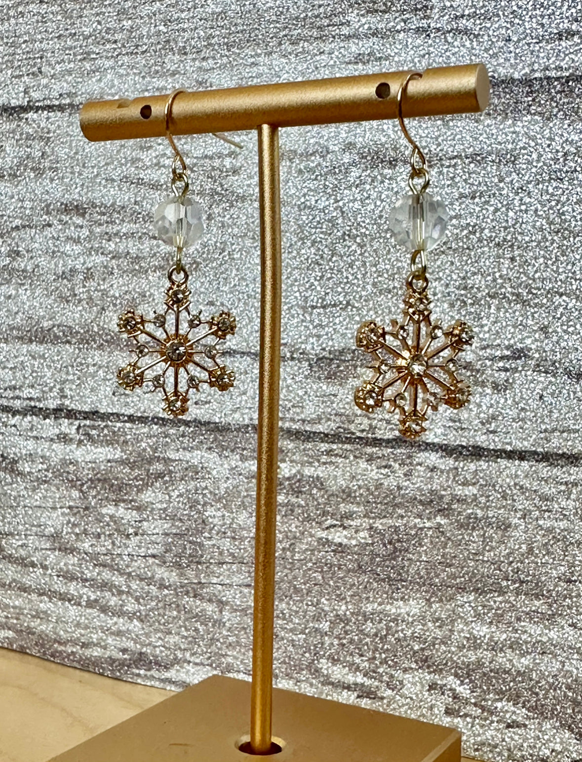 Golden Snowflake Earrings
