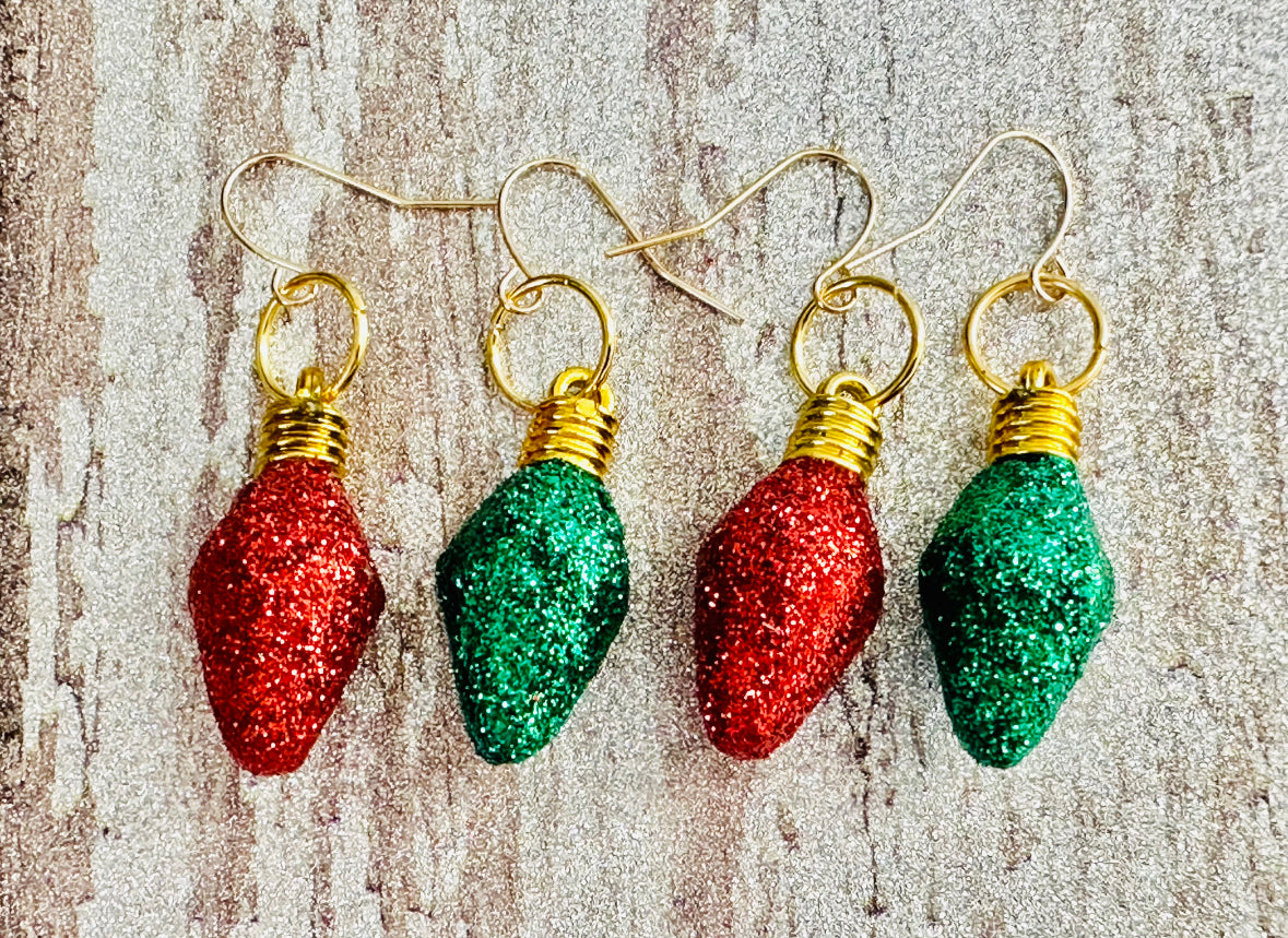 Large Holiday Bulb Earrings