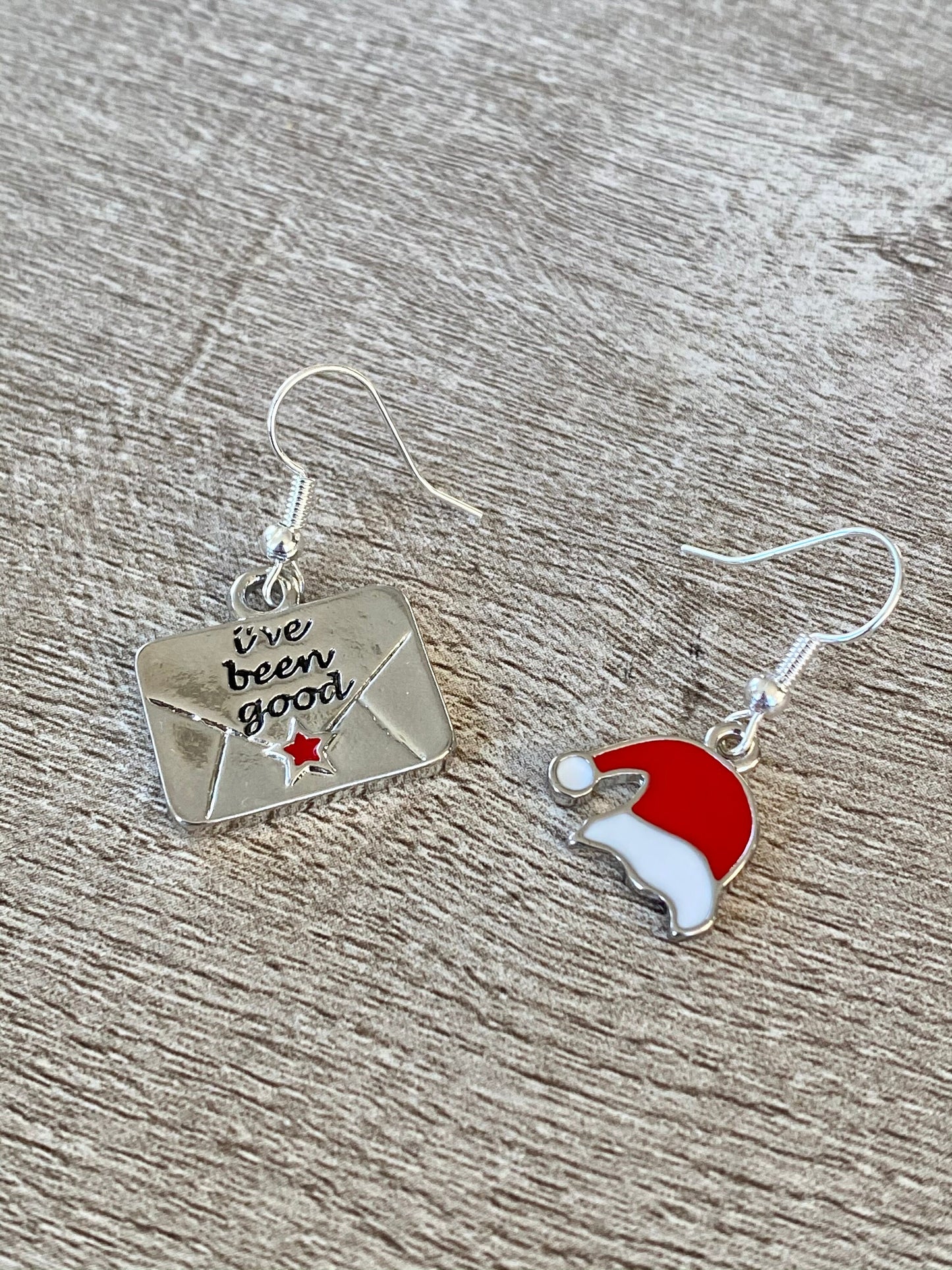 Santa Hat and Letter To Santa Mismatched Earrings