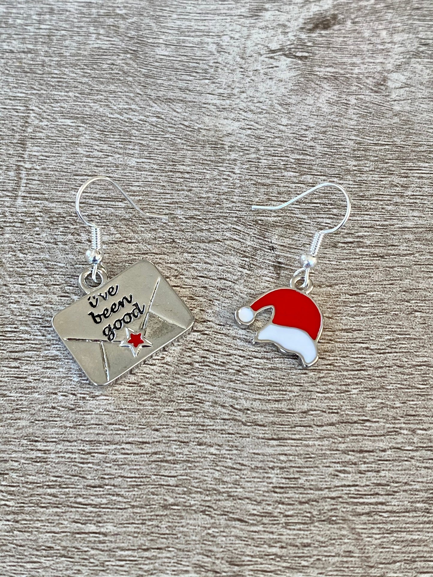 Santa Hat and Letter To Santa Mismatched Earrings